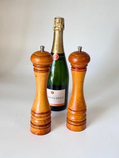 Mid-Century Modern Salt and Pepper Shaker France Brown Color