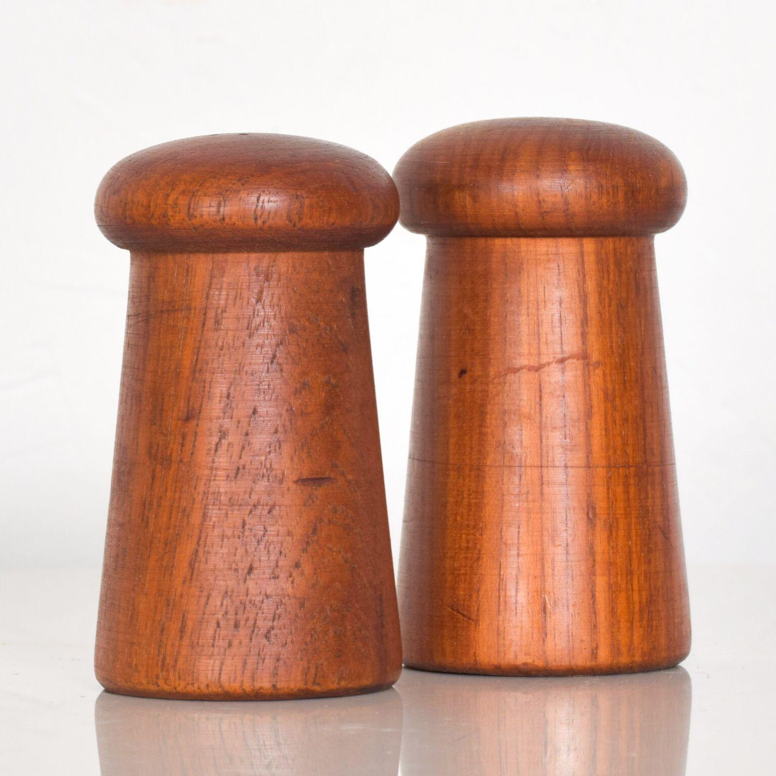 wooden mushroom salt and pepper shakers