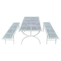 The Moderns Modern Salterini Era White Picnic Bench Table or Patio Dining Set 