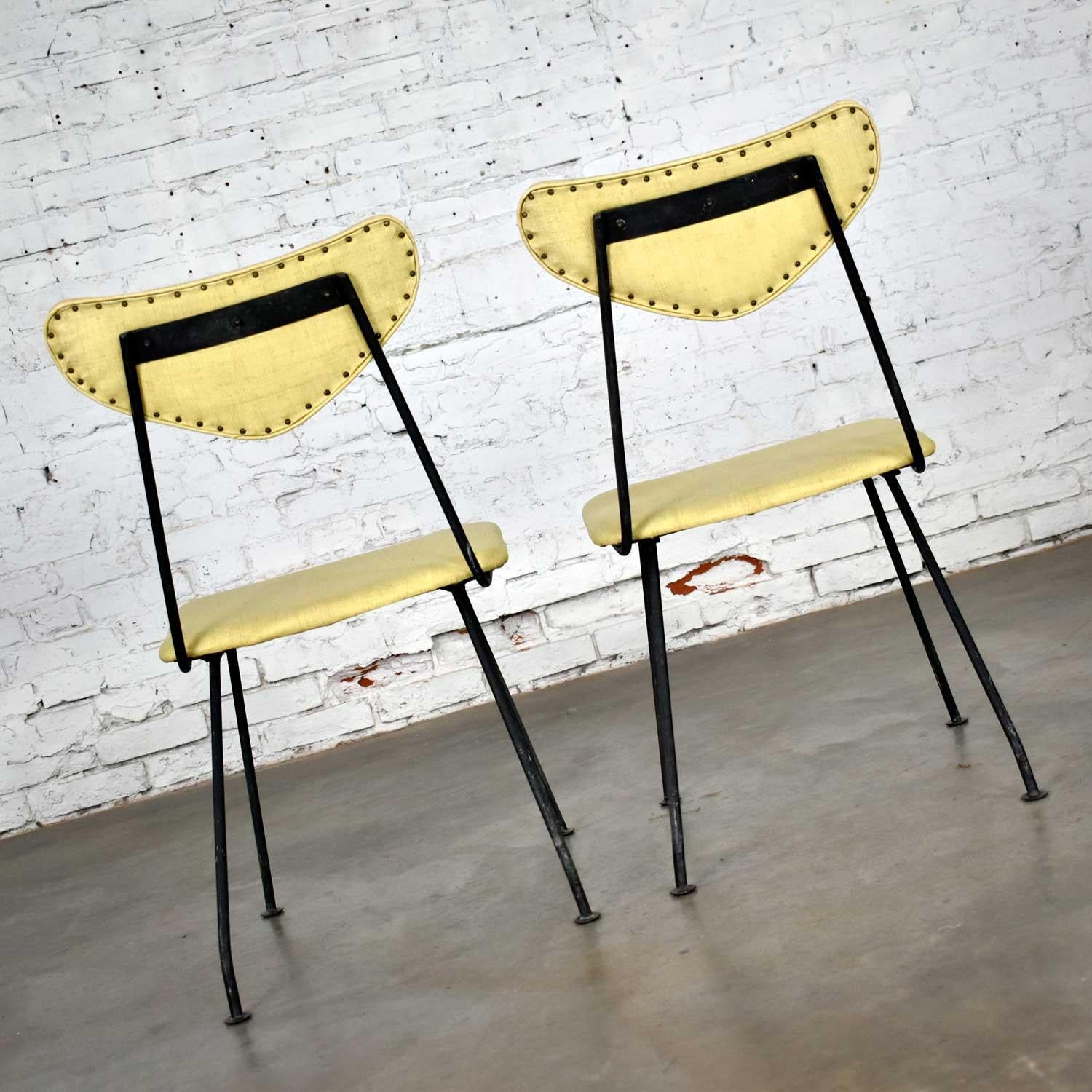20th Century Mid-Century Modern Salterini Pair Neva-Rust Patio Dining Chairs For Sale