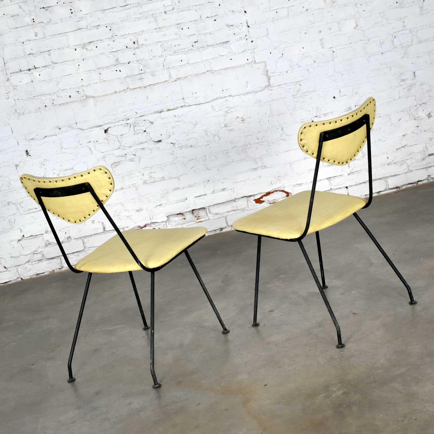 Imitation cuir Salterini paire de chaises de salle à manger de patio Neva-Rust de style moderne du milieu du siècle dernier en vente