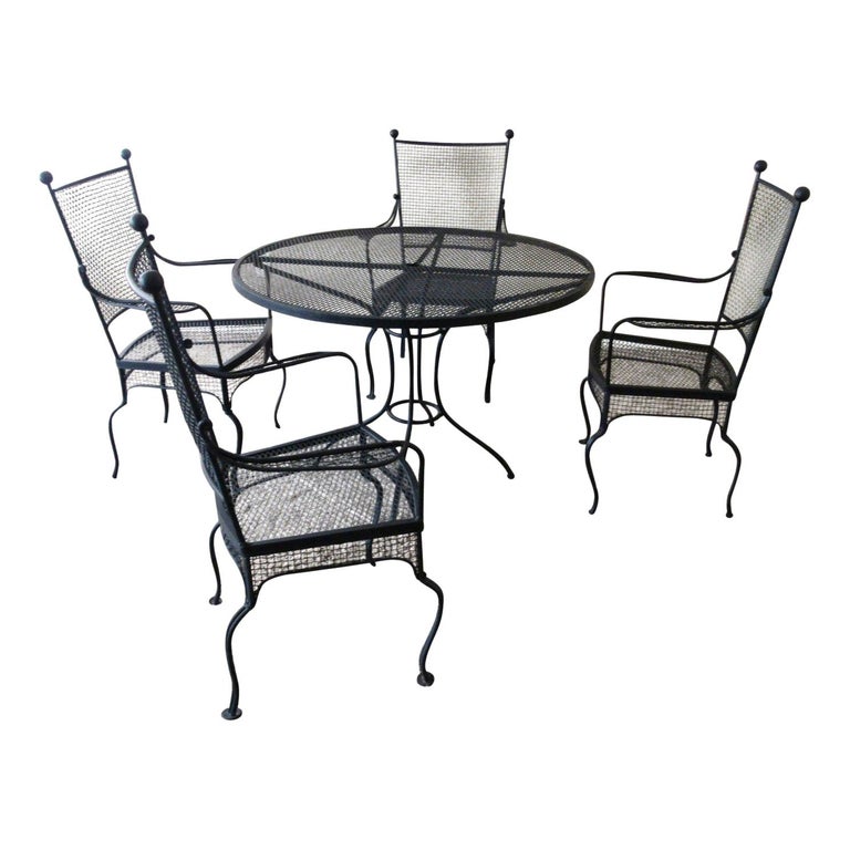 Mid Century Modern Salterini Patio Set Table With Four Chairs For Mid Century Modern Salterini Patio Set