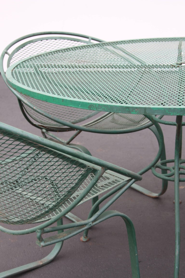 MidCentury Modern Salterini Patio Set Table with Four Radar Chairs at