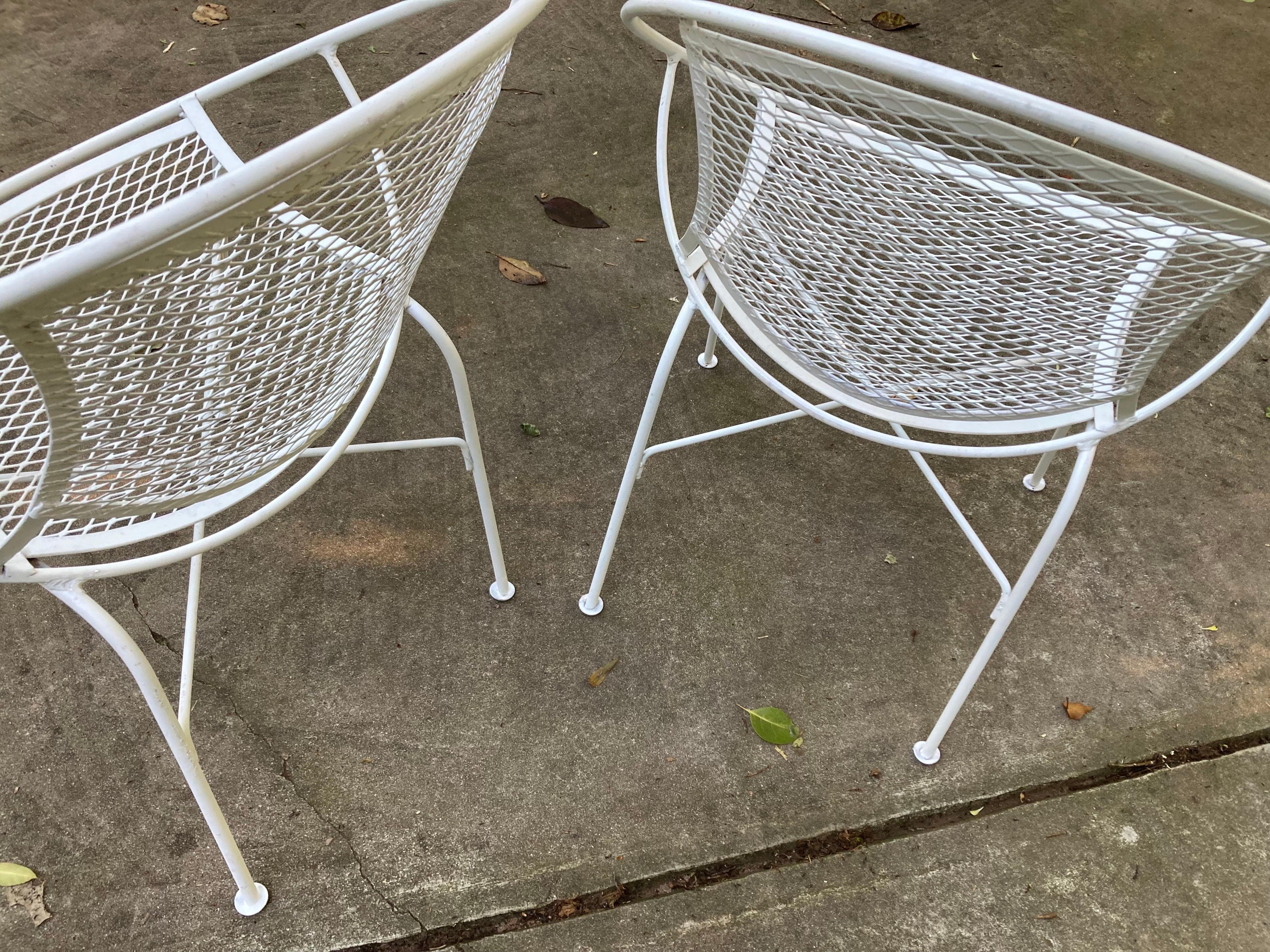 mid century modern salterini radar chairs in white - set of 6 In Good Condition For Sale In Athens, GA