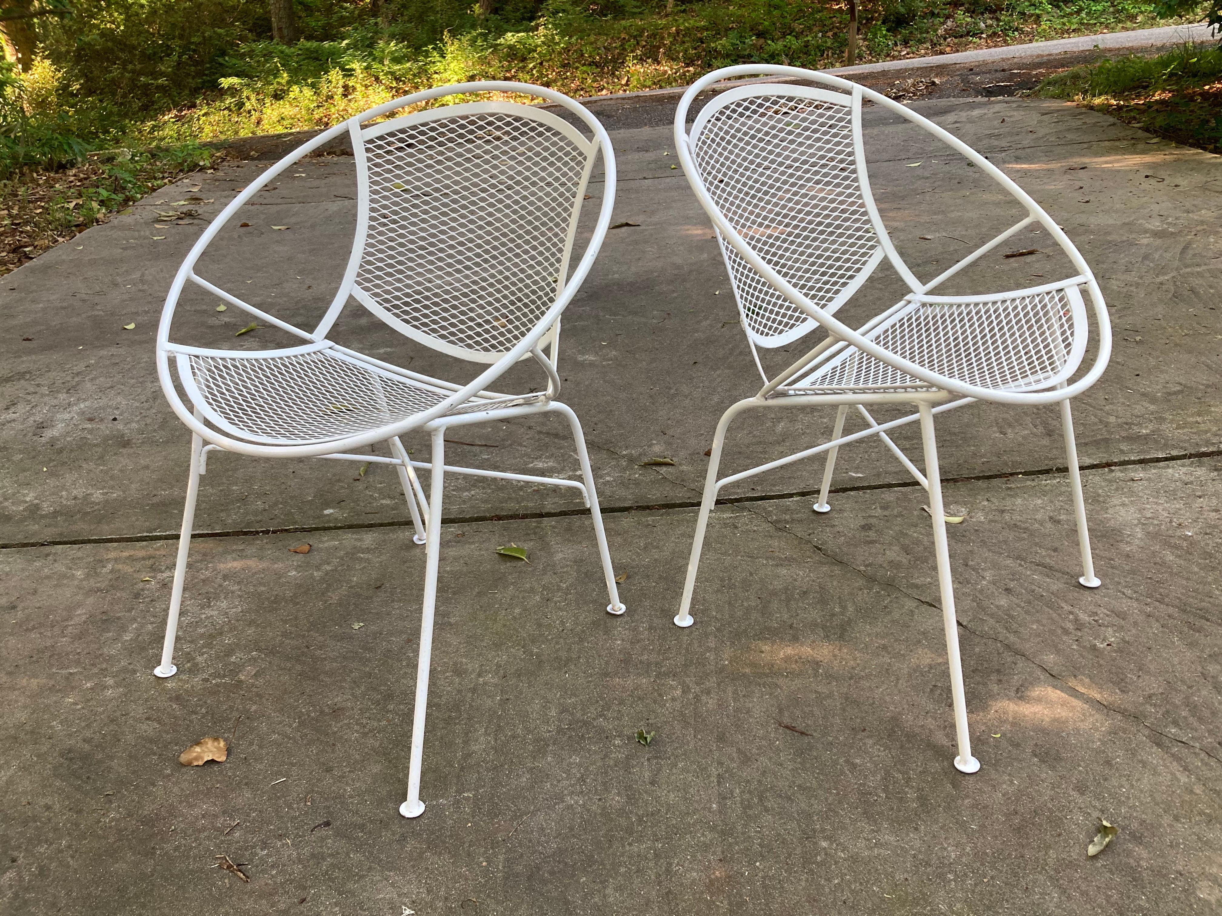 20th Century mid century modern salterini radar chairs in white - set of 6 For Sale