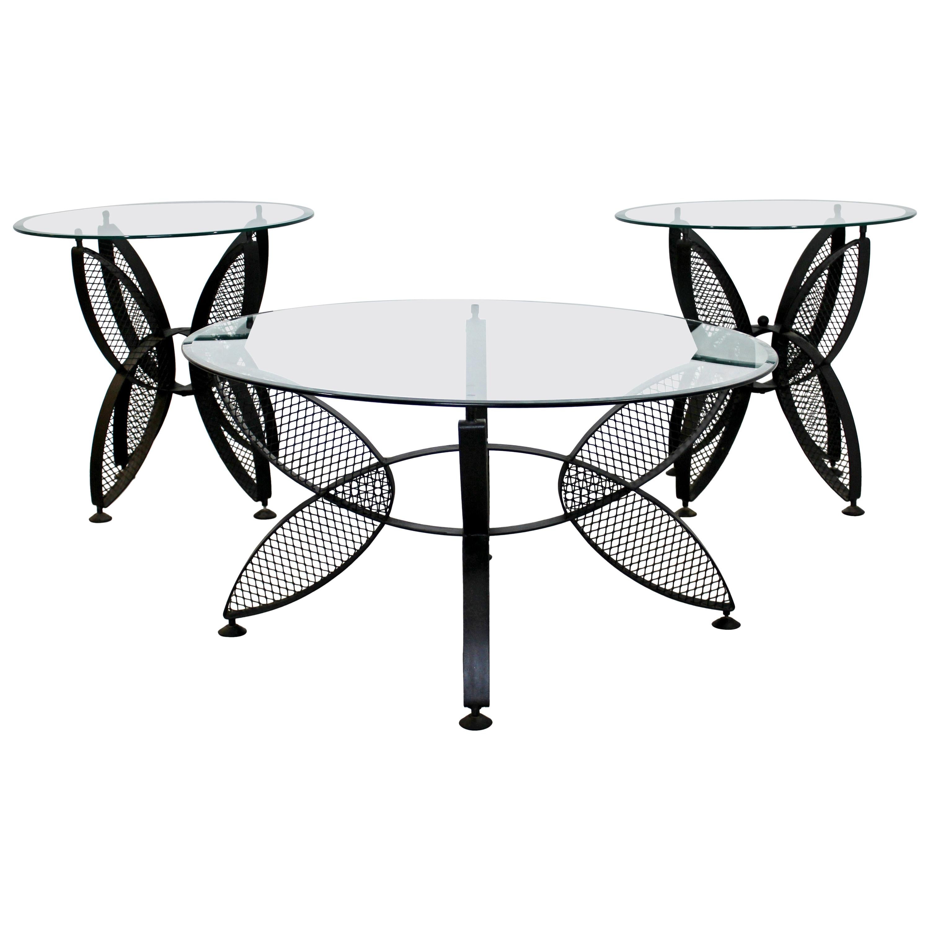 Mid-Century Modern Salterini Set Butterfly Patio Tables Coffee Pair Side, 1960s