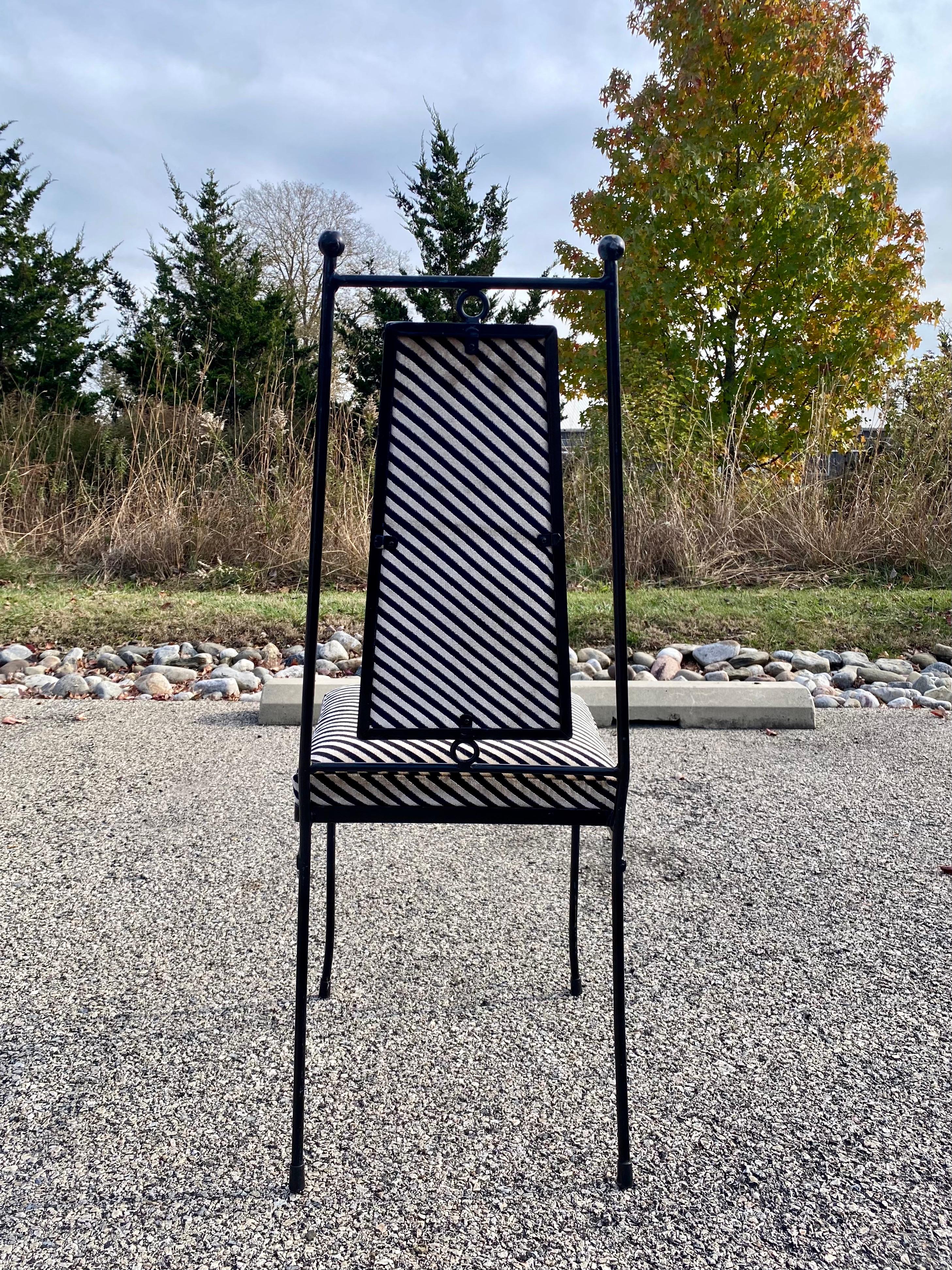 Mid-Century Modern Salterini Style Black Metal Side Accent Chair In Good Condition In Lambertville, NJ