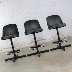 Mid-Century Modern Samsonite Bar or Counter Stools 1 Sets Nos 3 Black