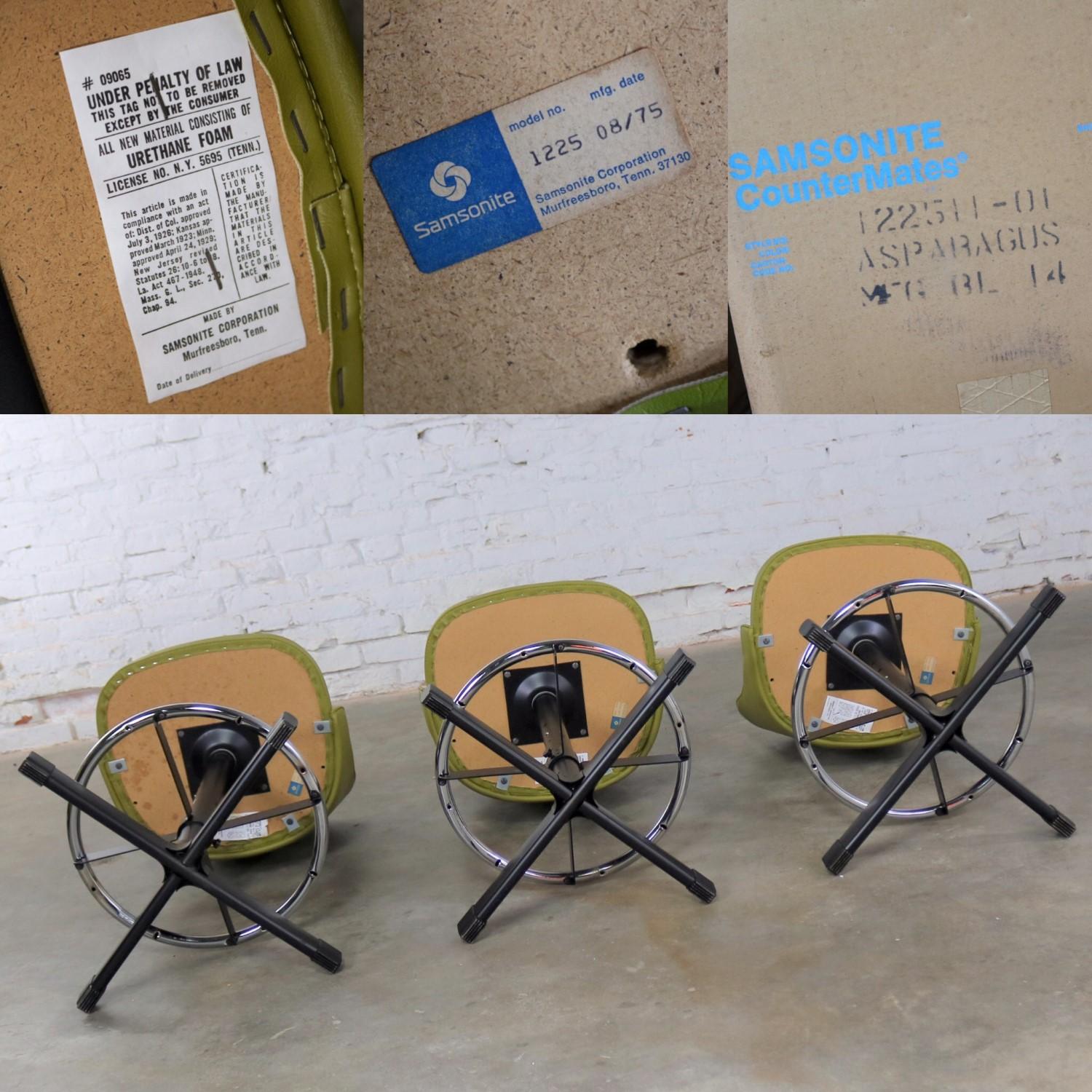 Mid-Century Modern Samsonite Bar or Counter Stools 2 Sets NOS 3 Black or 3 Green 2