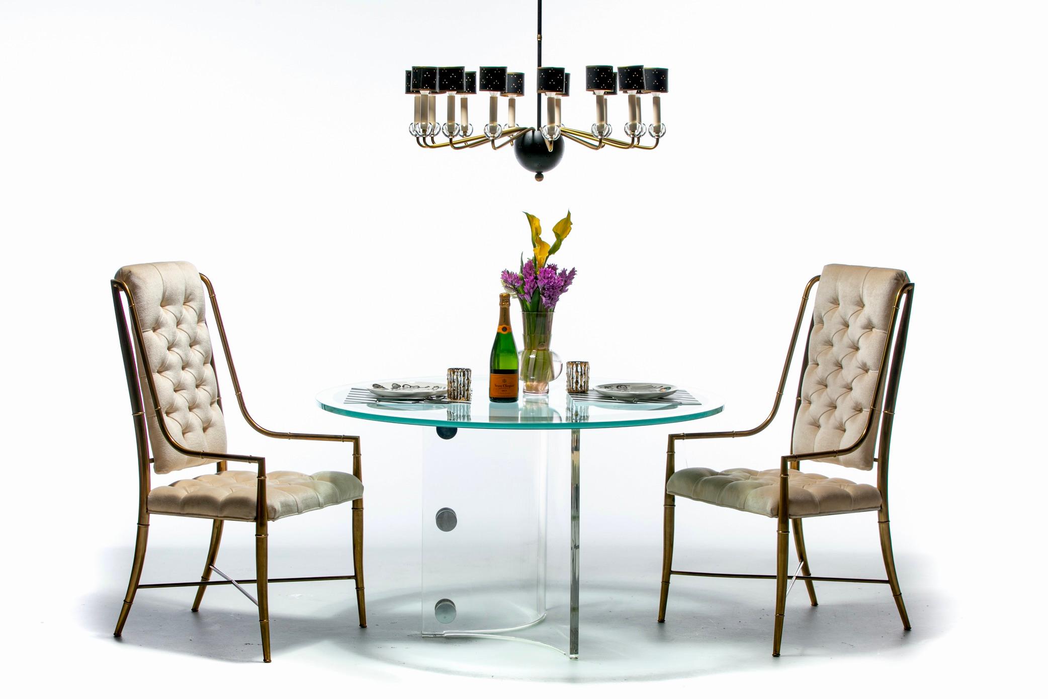 Stunning and glamorous to the max 1950s Mid-Century Modern Atomic Chandelier in the style of Samuel Marx restored from top to bottom by the nationally renowned restoration experts at Saint Louis Antique Lighting. UL Certified wiring. This gorgeous