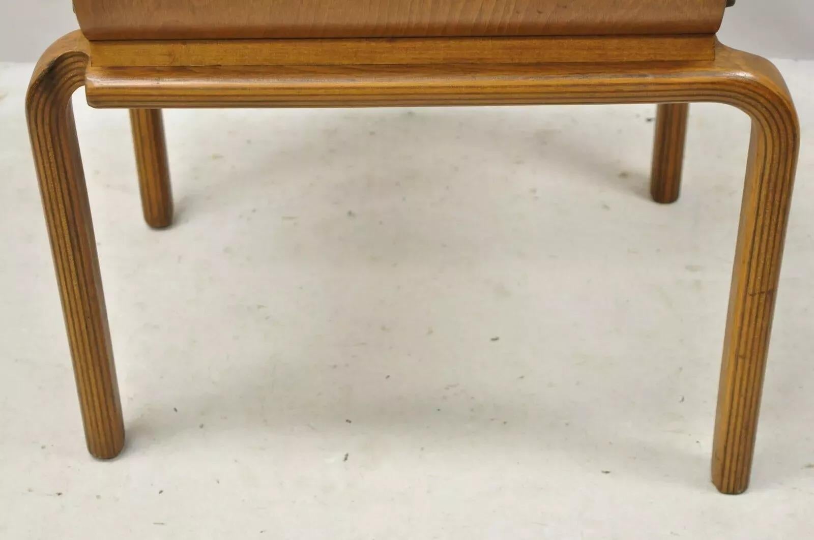 Mid Century Modern Sanders Bentwood Orange Stacking Dining Side Chair For Sale 4