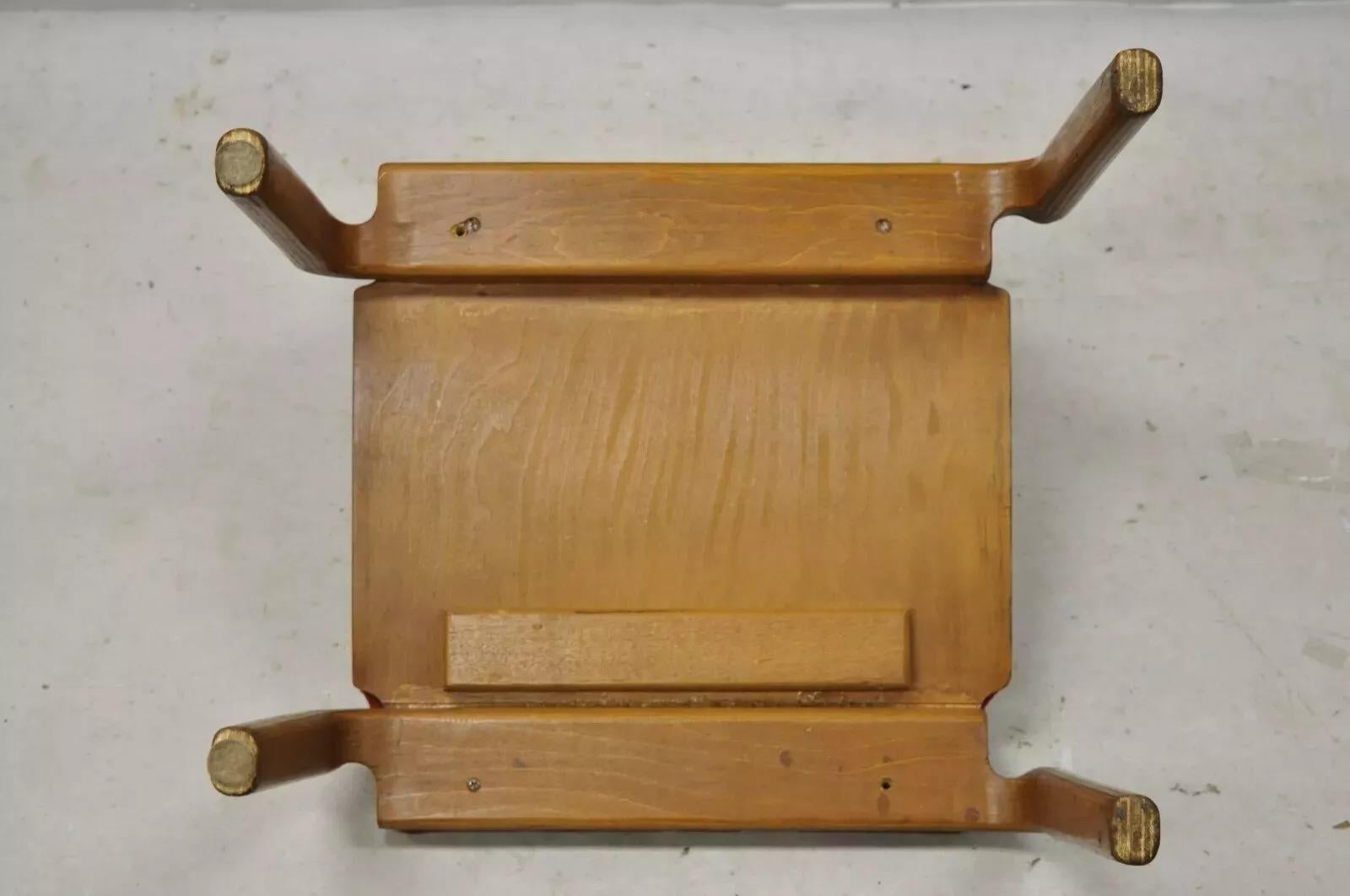 Mid Century Modern Sanders Bentwood Orange Stacking Dining Side Chair For Sale 5