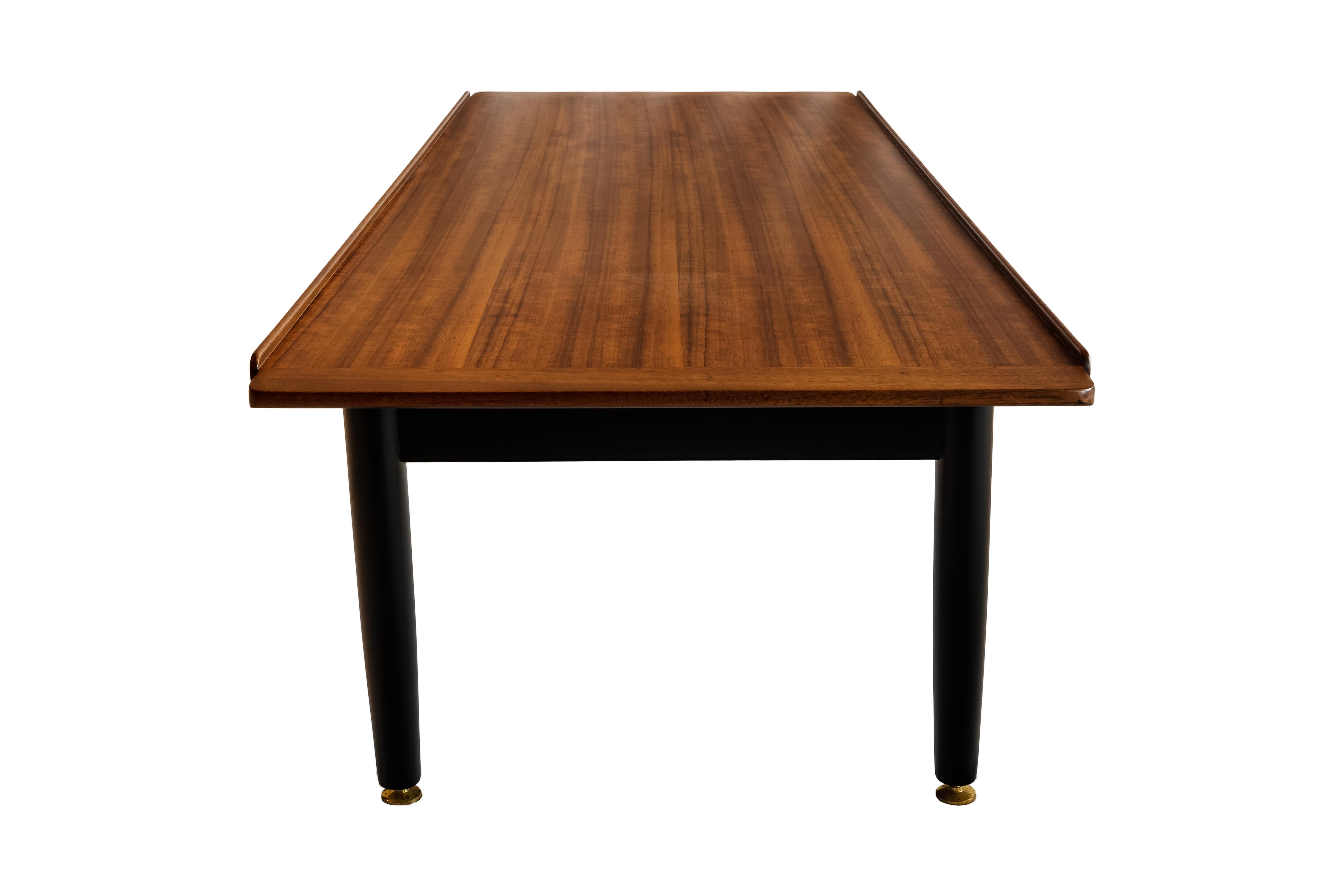 American Mid-Century Modern Bubinga Wood Coffee Table Attributed to Jens Risom, 1950s