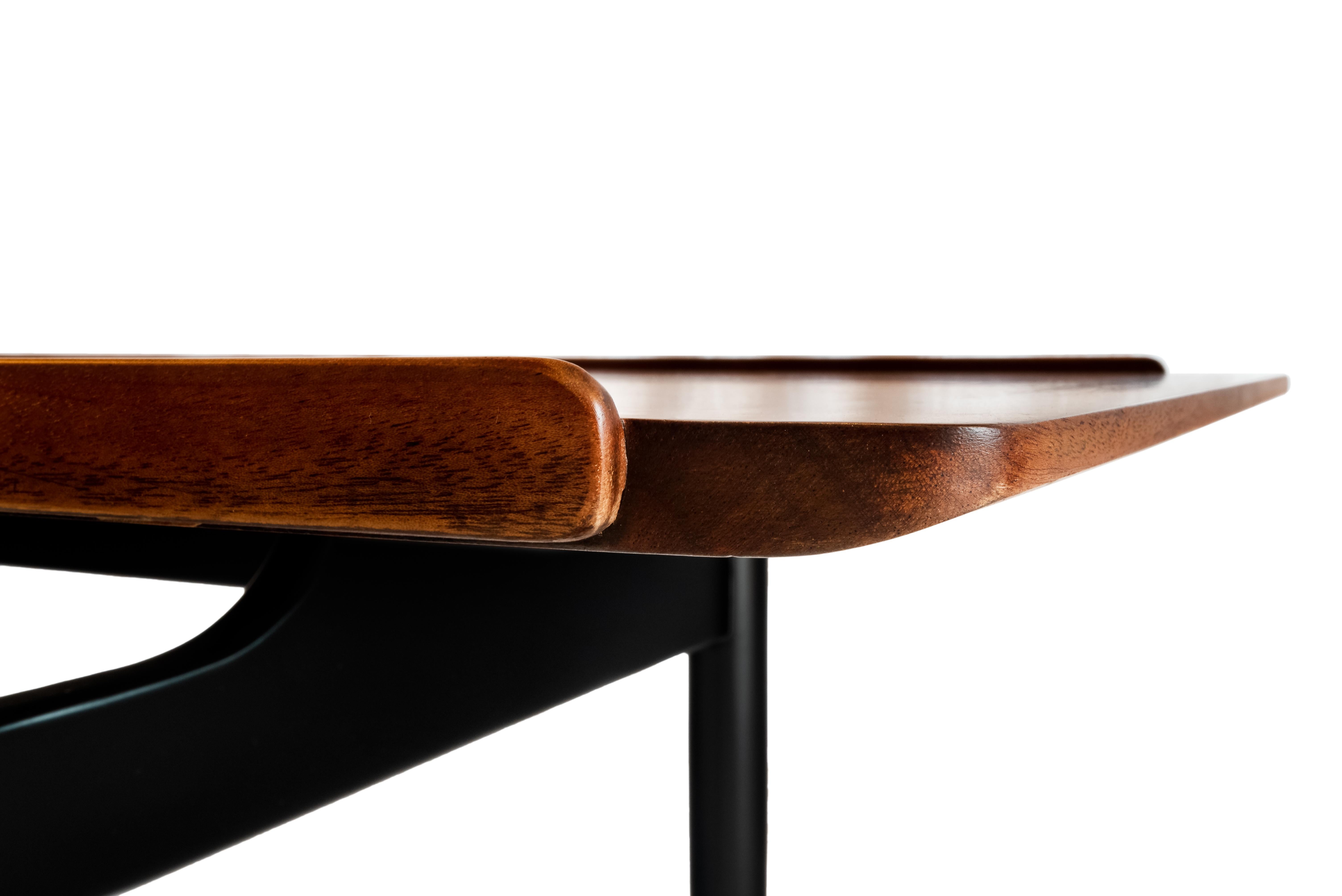 Lacquered Mid-Century Modern Bubinga Wood Coffee Table Attributed to Jens Risom, 1950s