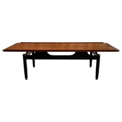 Mid-Century Modern Bubinga Wood Coffee Table Attributed to Jens Risom, 1950s