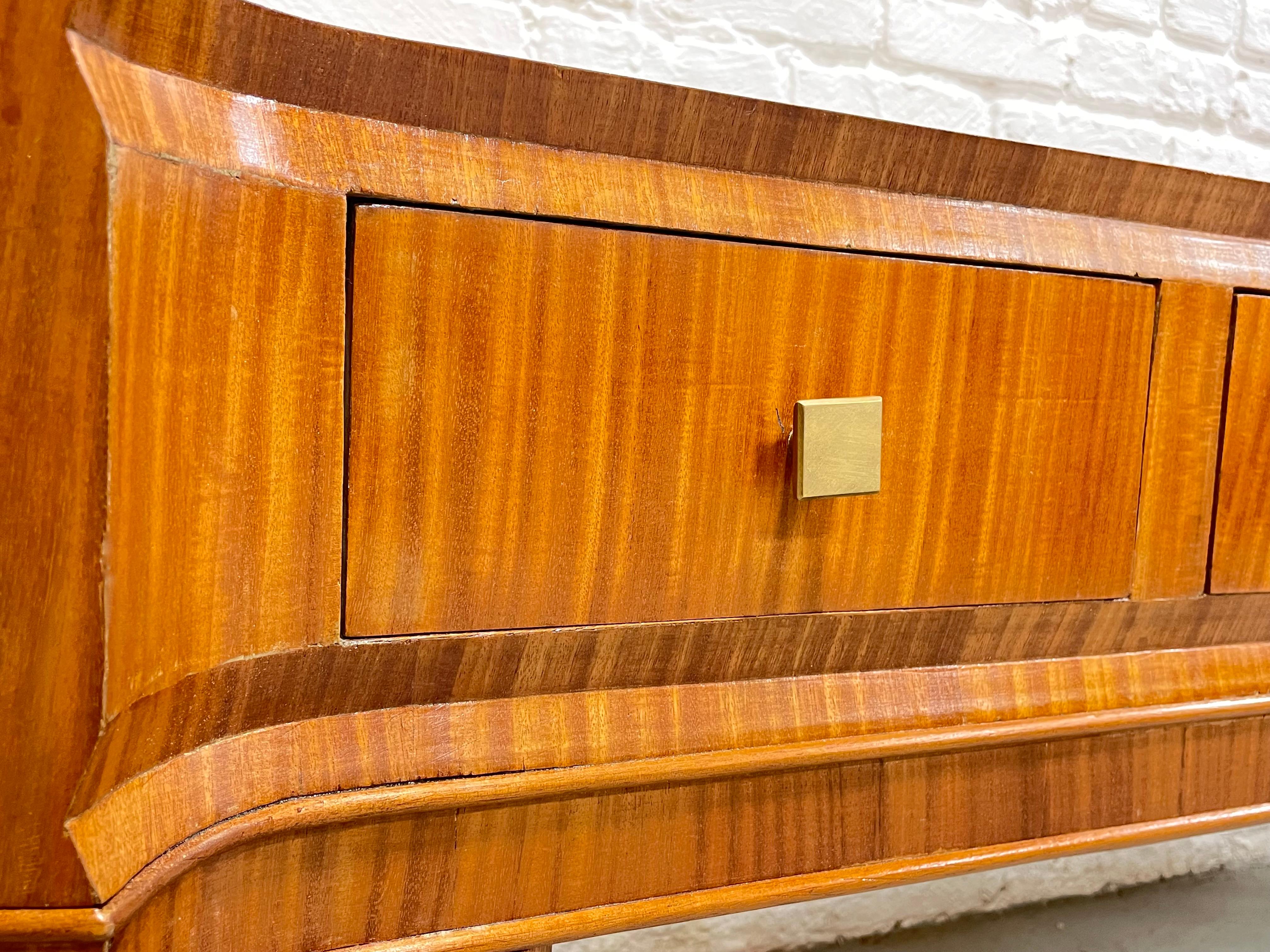 Mid Century MODERN Sapele Wood French CONSOLE, circa 1950s For Sale 8