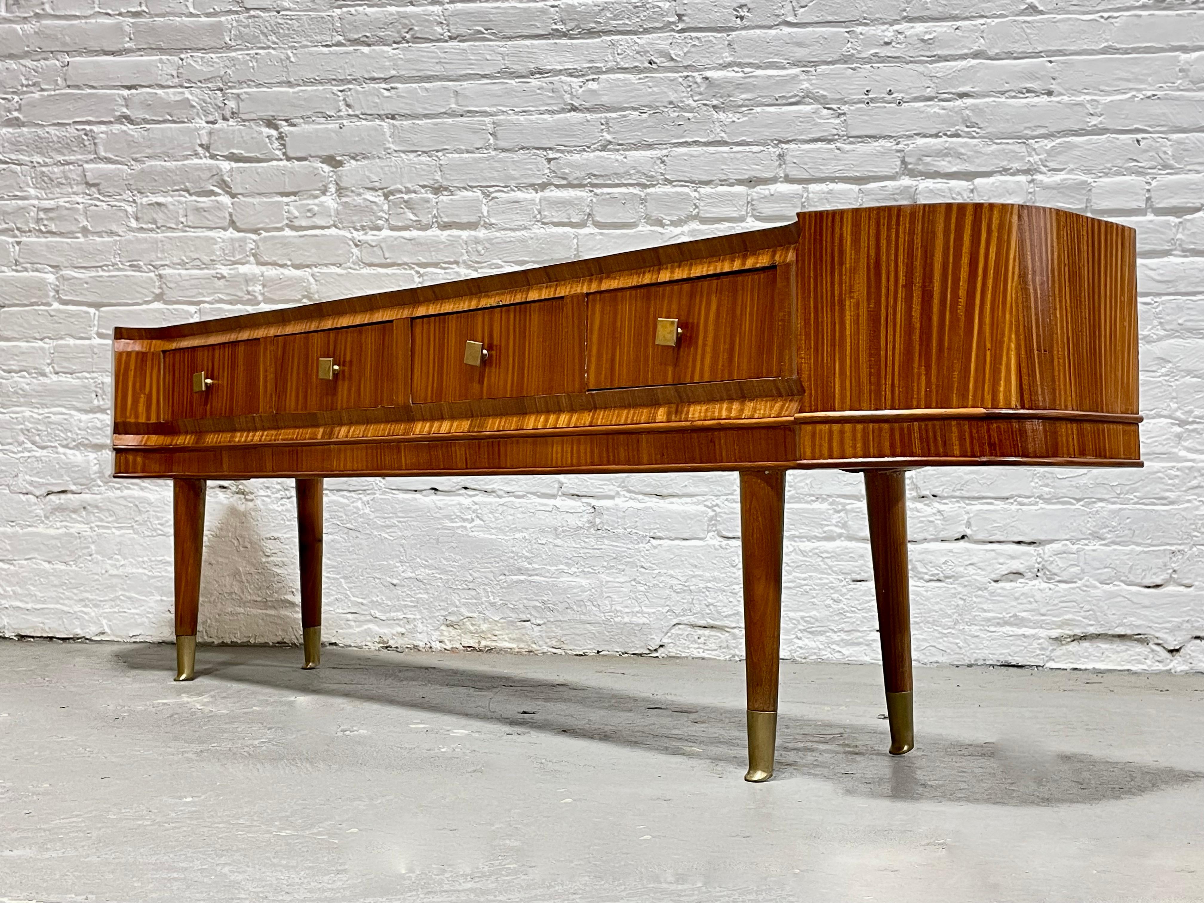 Mid-Century Modern Mid Century MODERN Sapele Wood French CONSOLE, circa 1950s For Sale