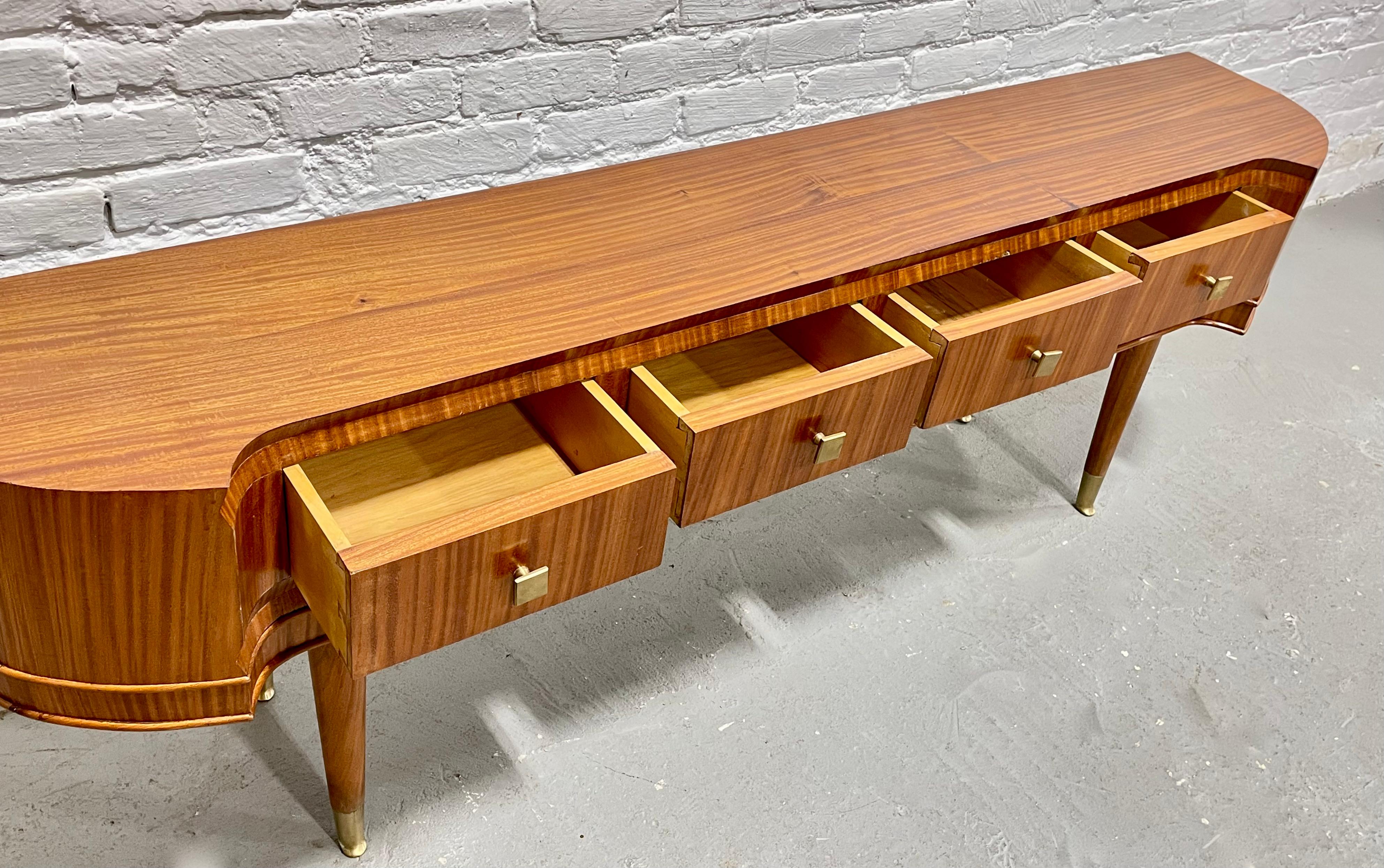 Mid-20th Century Mid Century MODERN Sapele Wood French CONSOLE, circa 1950s For Sale