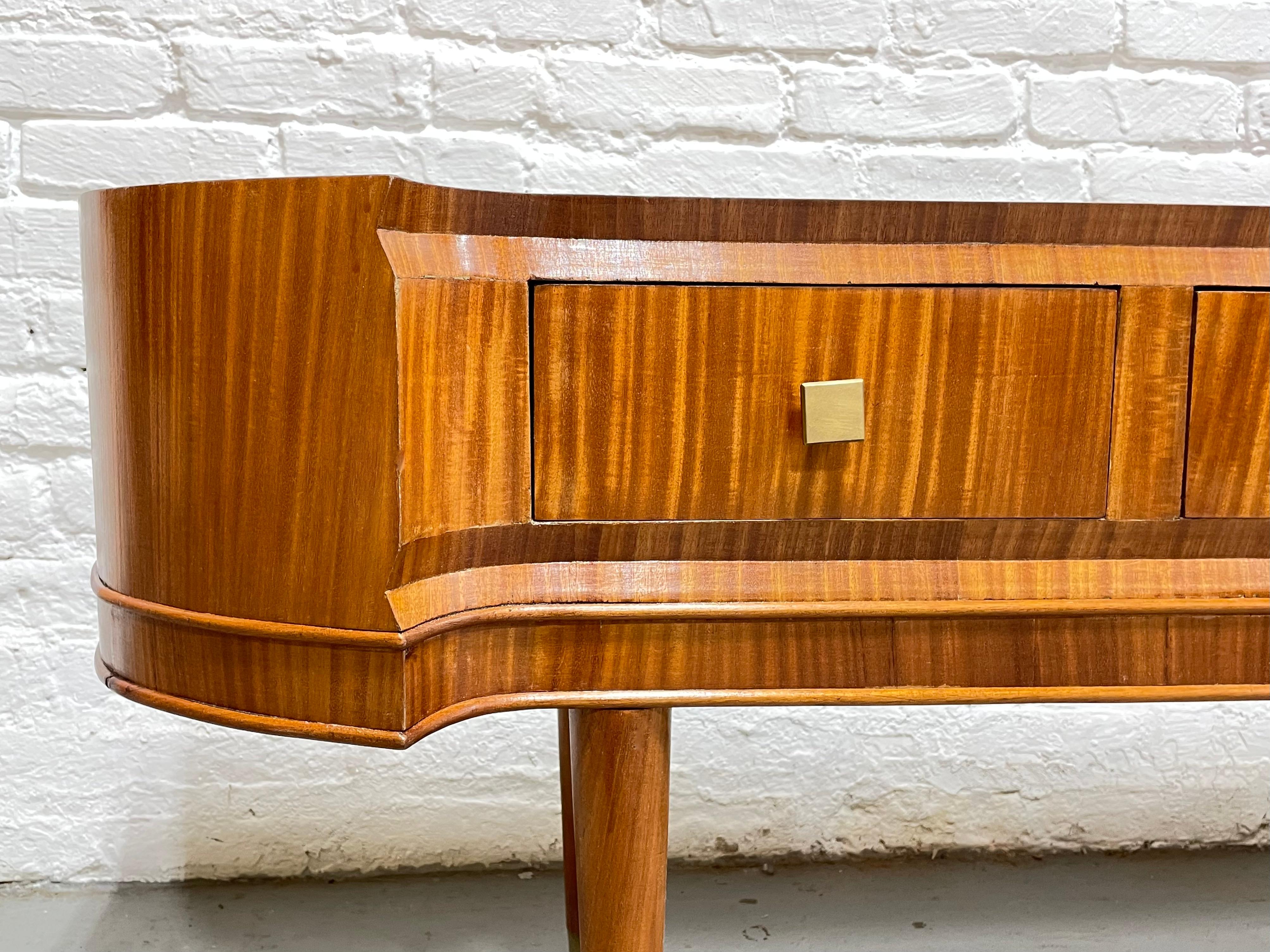 Mid Century MODERN Sapele Wood French CONSOLE, circa 1950s For Sale 3