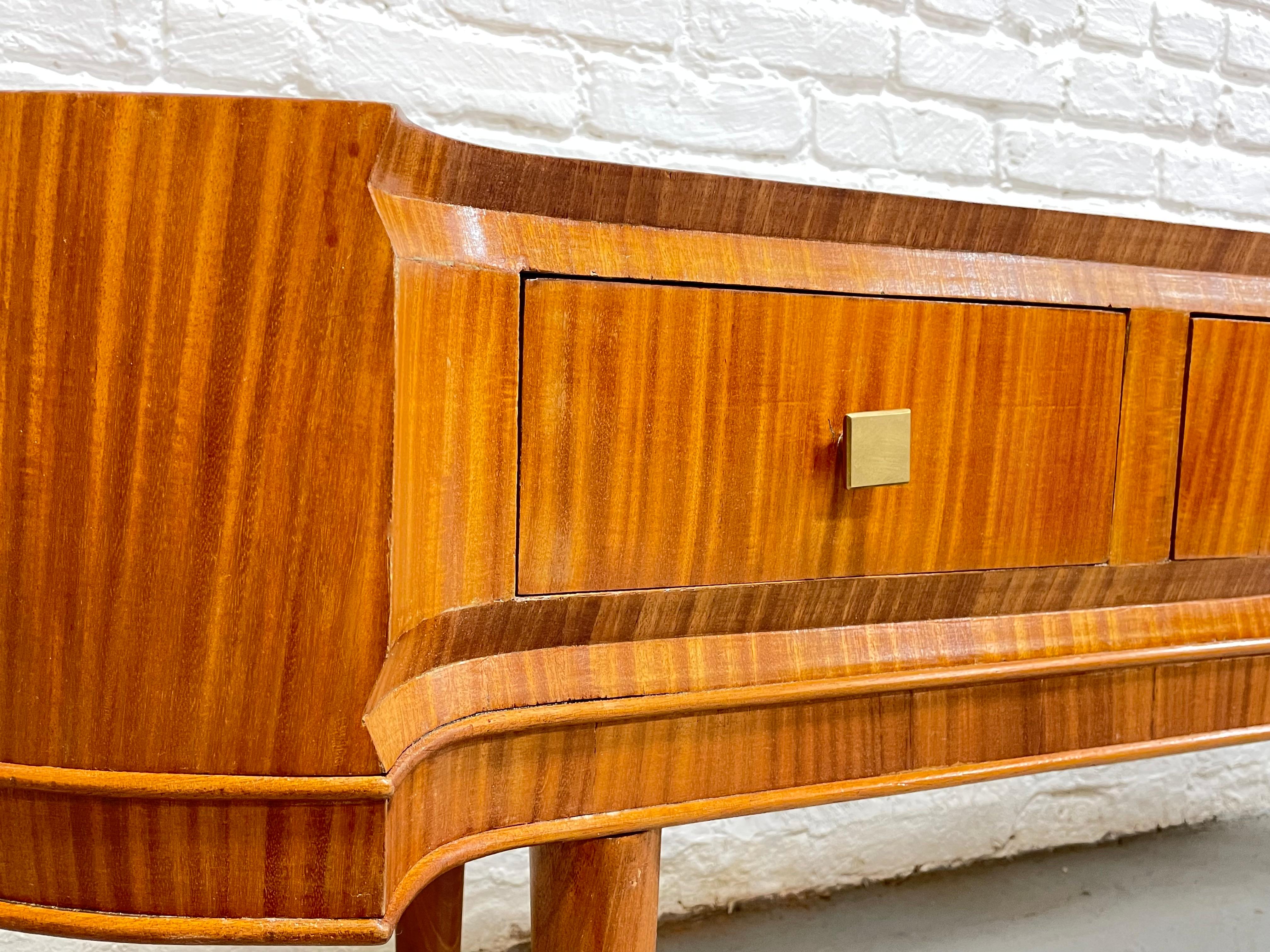 Mid Century MODERN Sapele Wood French CONSOLE, circa 1950s For Sale 4