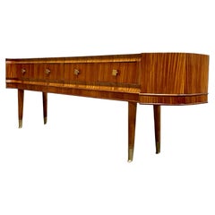 Vintage Mid Century MODERN Sapele Wood French CONSOLE, circa 1950s