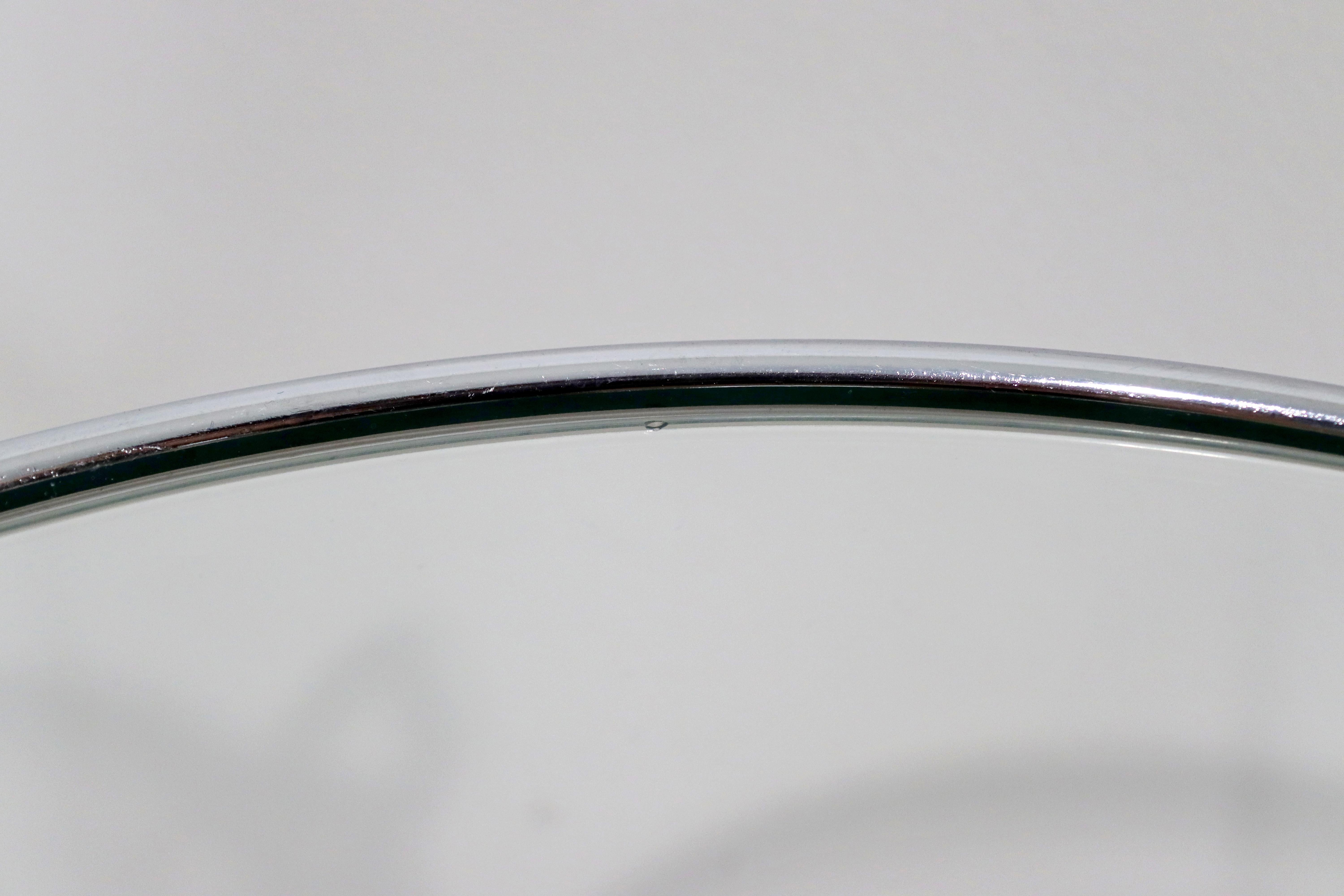 Mid-Century Modern Saporiti Set of 3 Chrome Glass Round Nesting Side Tables 60s 2