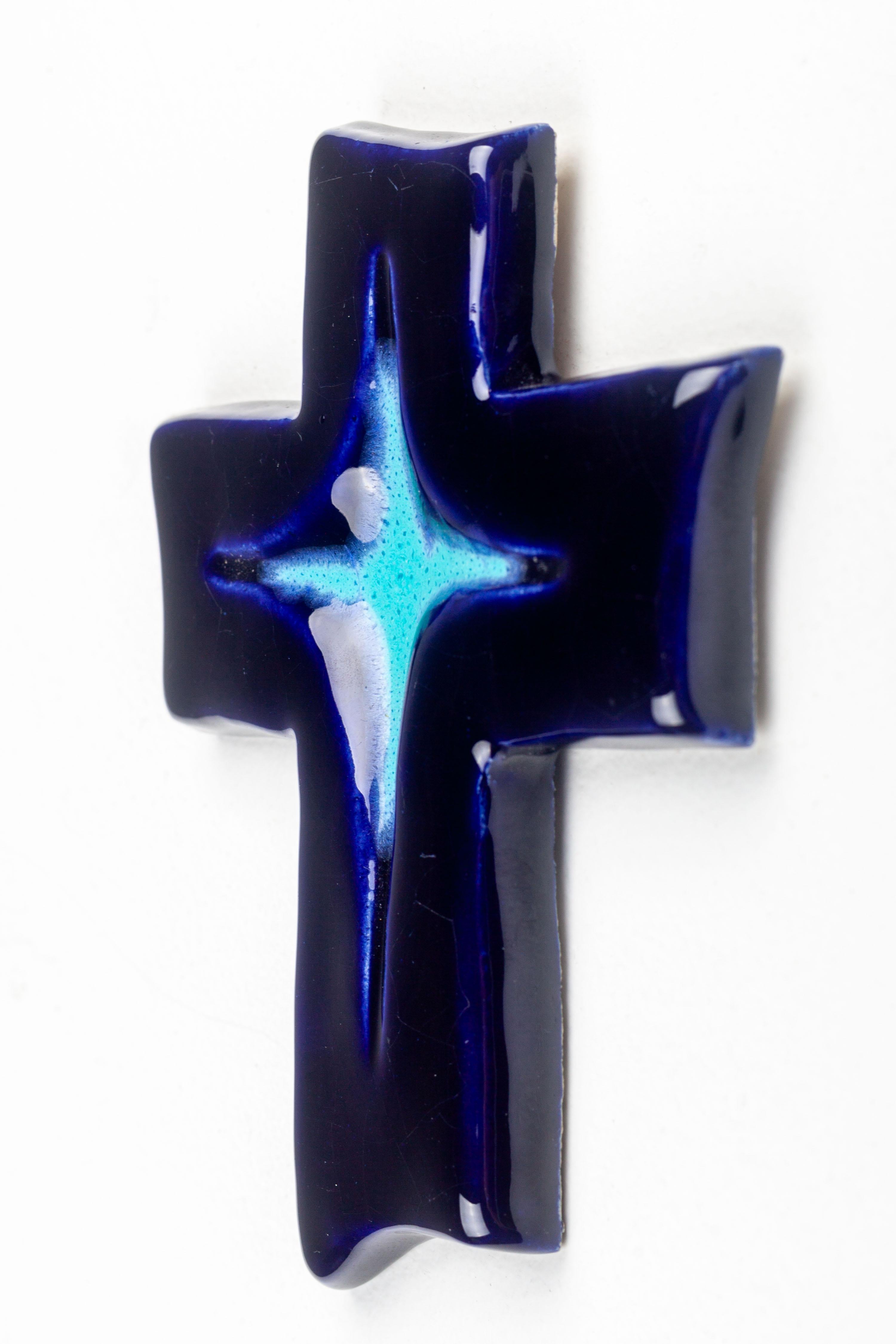  Croix saphir moderne du milieu du siècle dernier Bon état - En vente à Chicago, IL