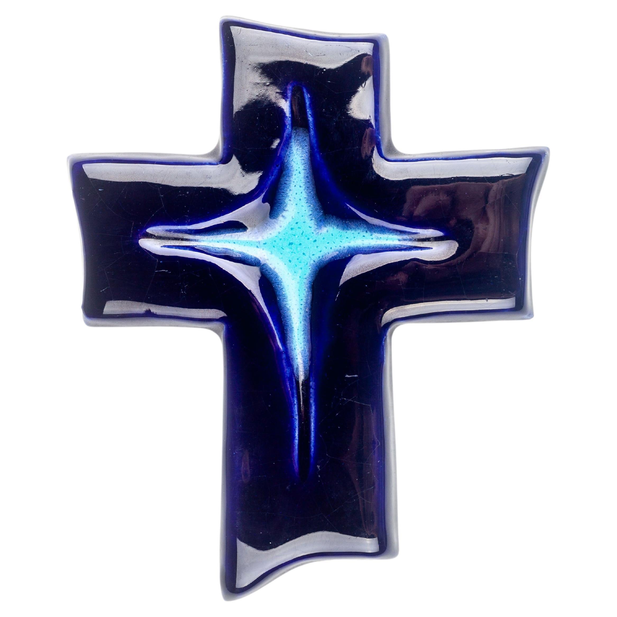  Mid-Century Modern Sapphire Cross For Sale