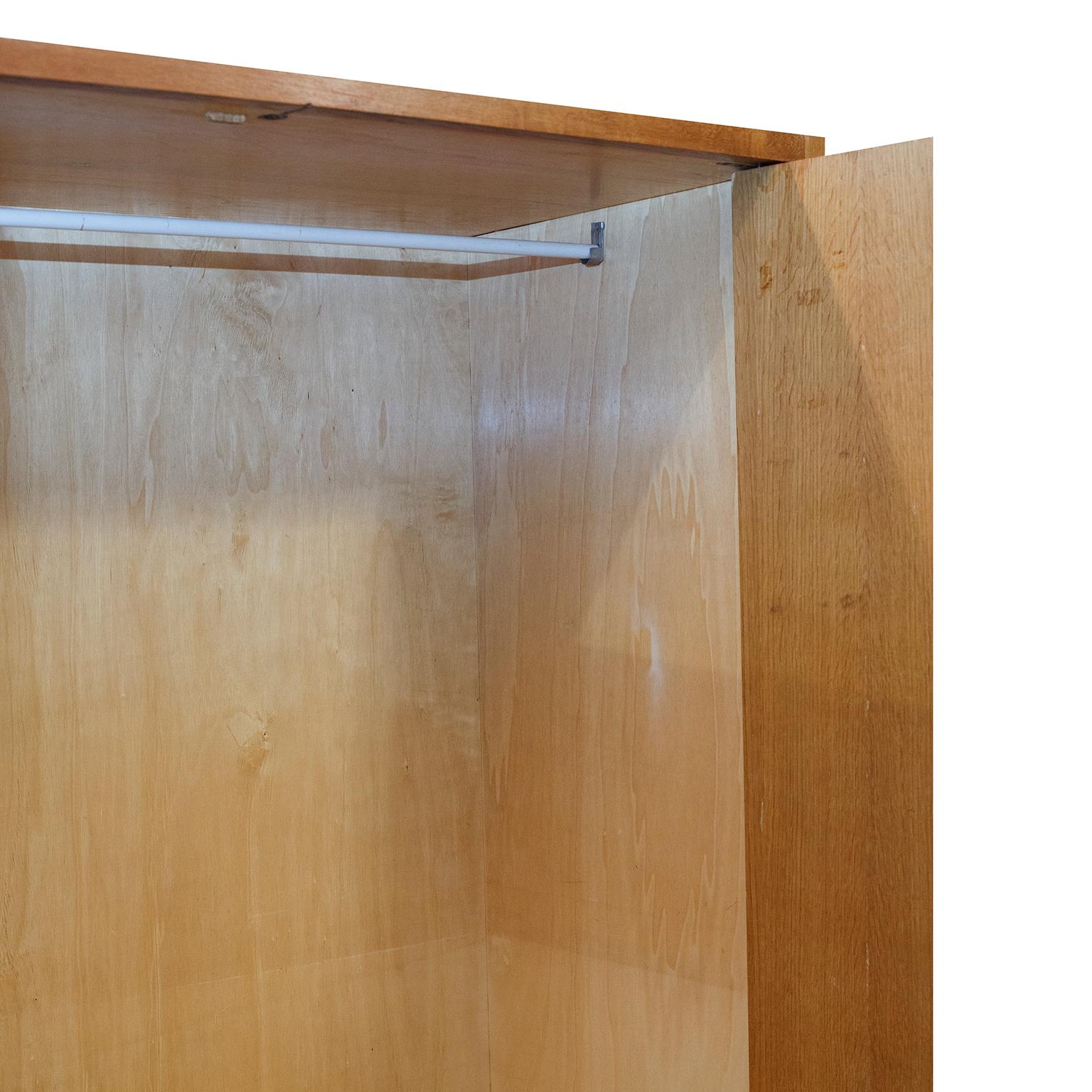 Mid-Century Modern Satinwood Wardrobe with Shelves and Draws Style Gio Ponti 3