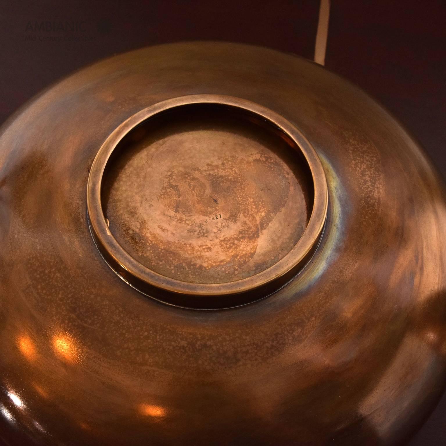 Mid-Century Modern Saxton Brass Bronze Decorative Sculptural Bowl In Good Condition In Chula Vista, CA