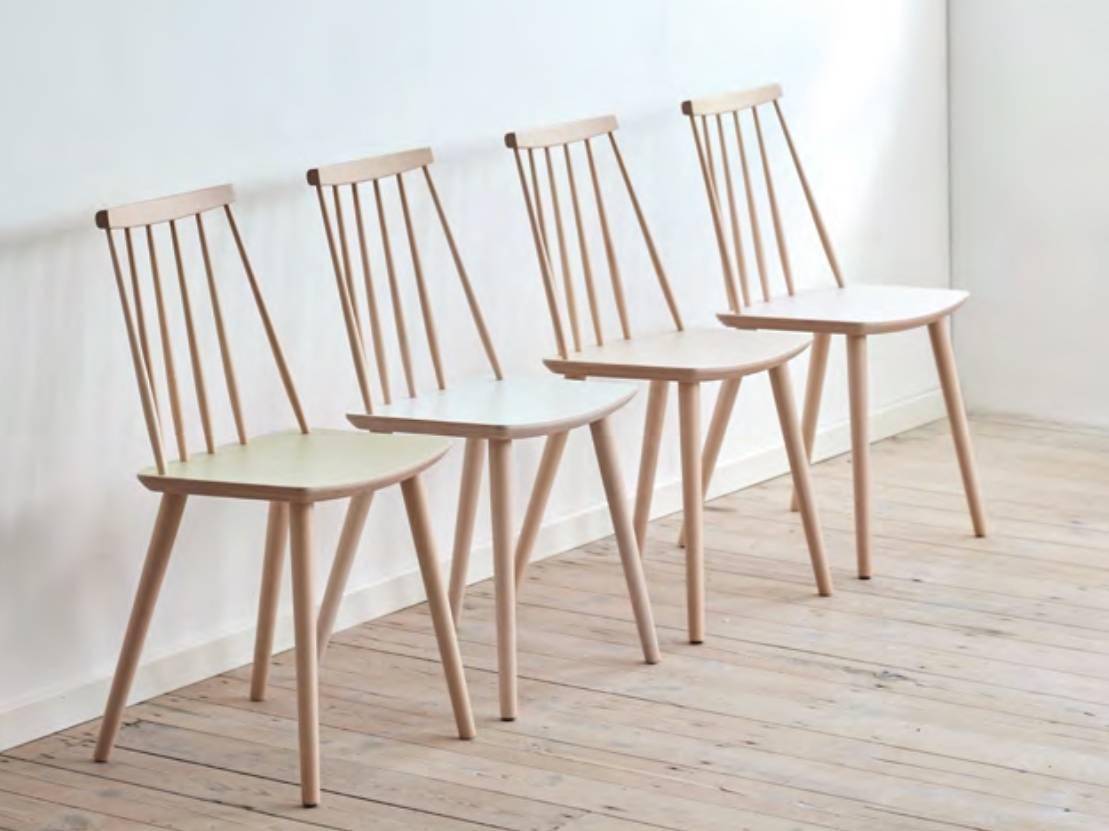 Chaise scandinave 216 à dossier en bâton de Thomas Harlev:: moderne du milieu du siècle:: colorée 7