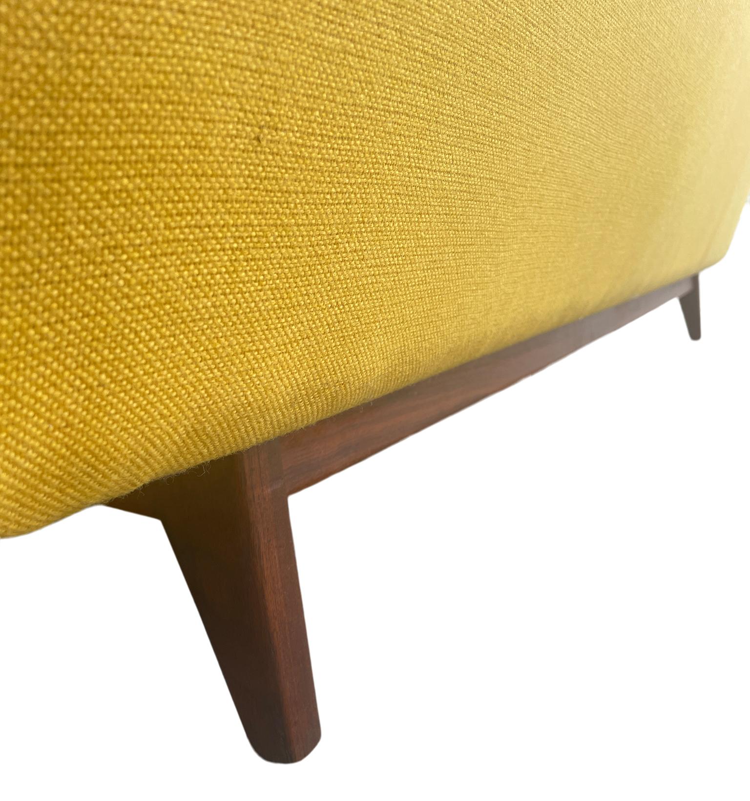 Mid-Century Modern Scandinavian 3 Seat Mustard Sofa Couch by DUX 1