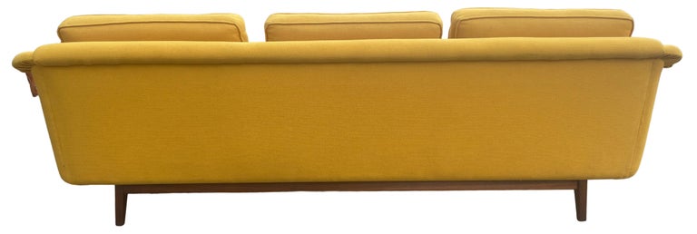 Mid-Century Modern Scandinavian 3 Seat Mustard Sofa Couch by DUX For Sale 2