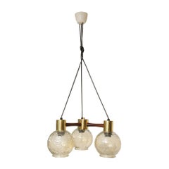 Mid-Century Modern, Scandinavian Amber Glass Celling Lamp, 1960s