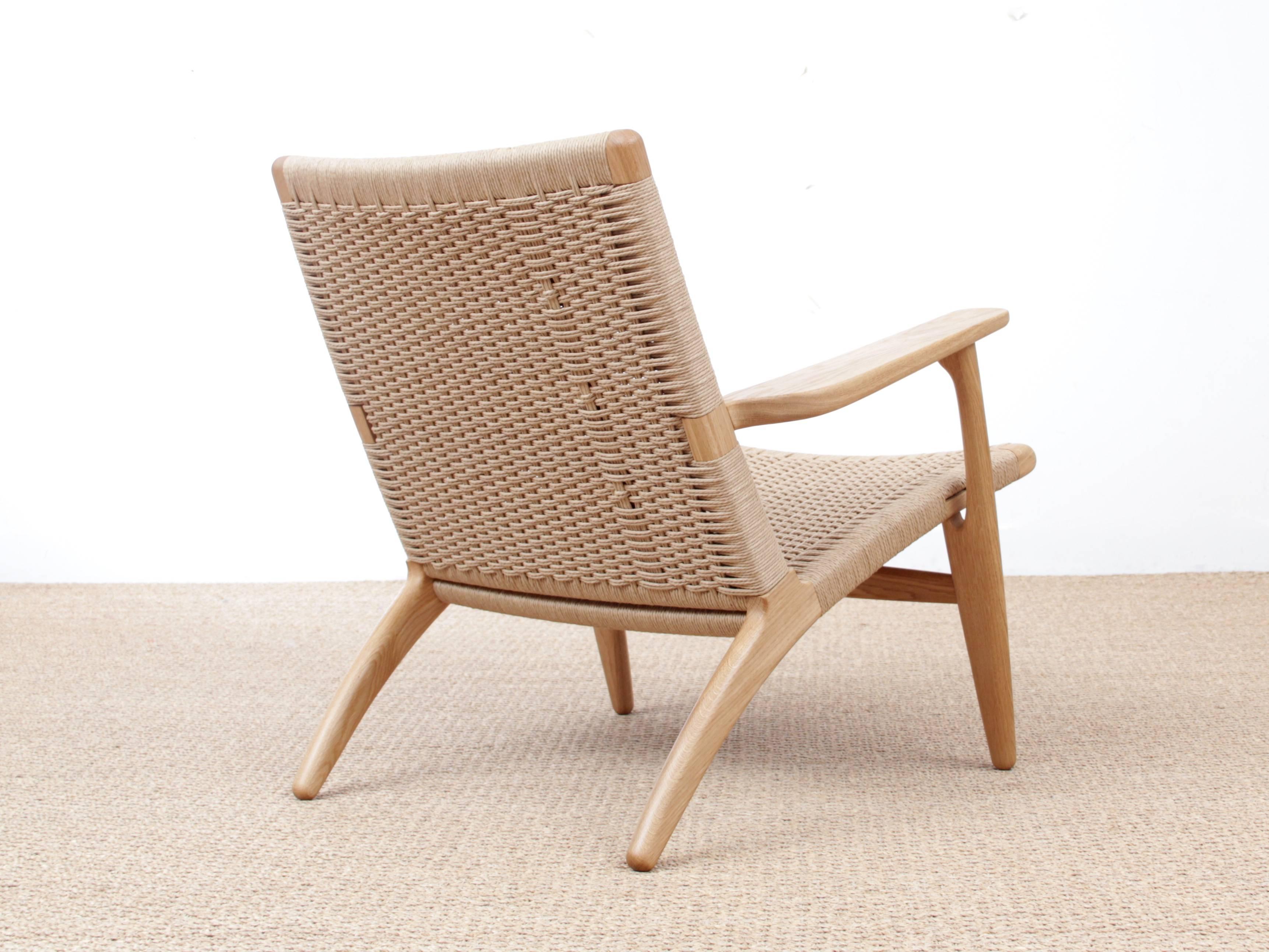 Skandinavischer Sessel aus Eiche, Modell CH 25 von Hans Wegner, Mid-Century Modern im Angebot 3