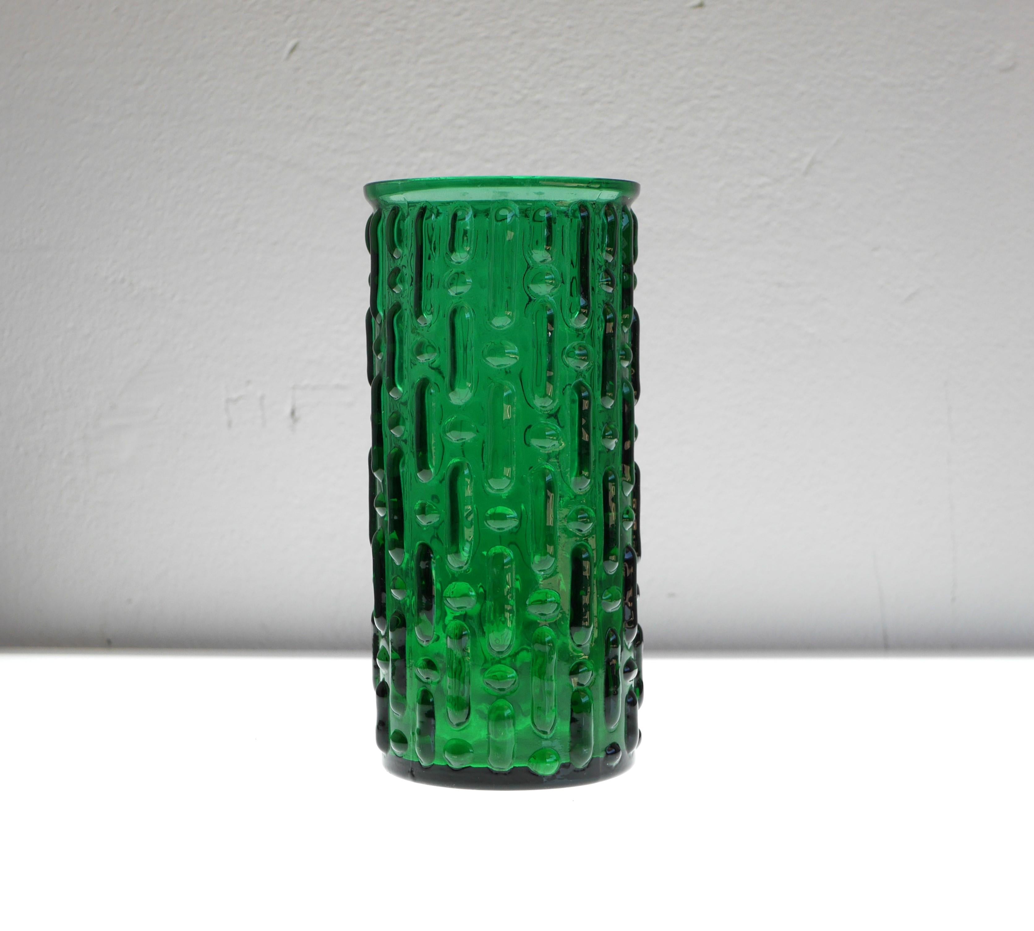 Mid-Century Modern Vase d'art scandinave moderne du milieu du siècle dernier de Reijmyre en vert émeraude en vente