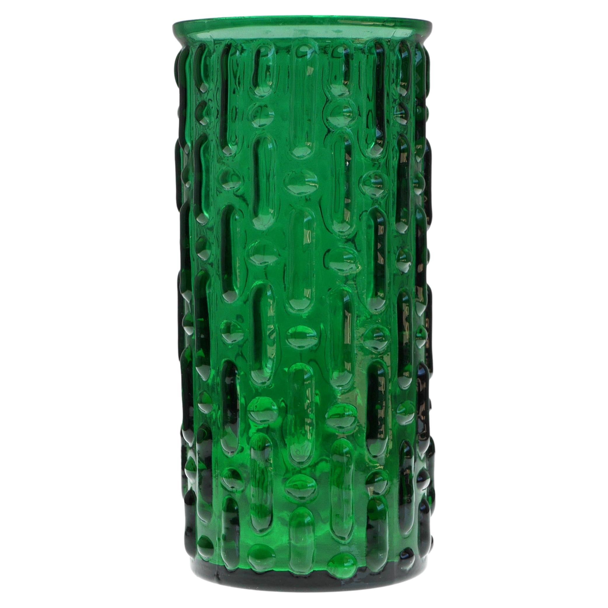 Vase d'art scandinave moderne du milieu du siècle dernier de Reijmyre en vert émeraude en vente