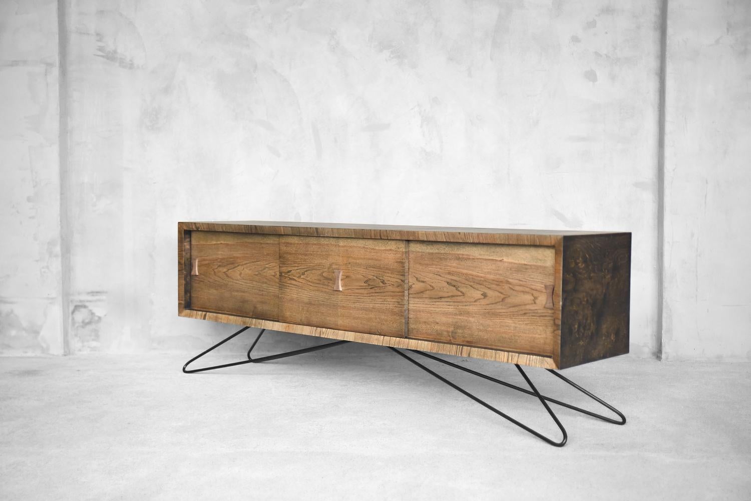 Mid-Century Modern Scandinavian Ash Sideboard with Hairpin Legs, 1960s For Sale 3