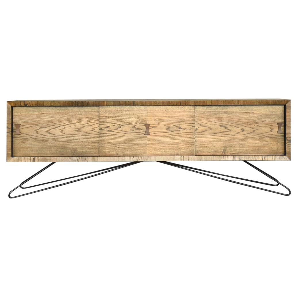 Mid-Century Modern Scandinavian Ash Sideboard with Hairpin Legs, 1960s For Sale
