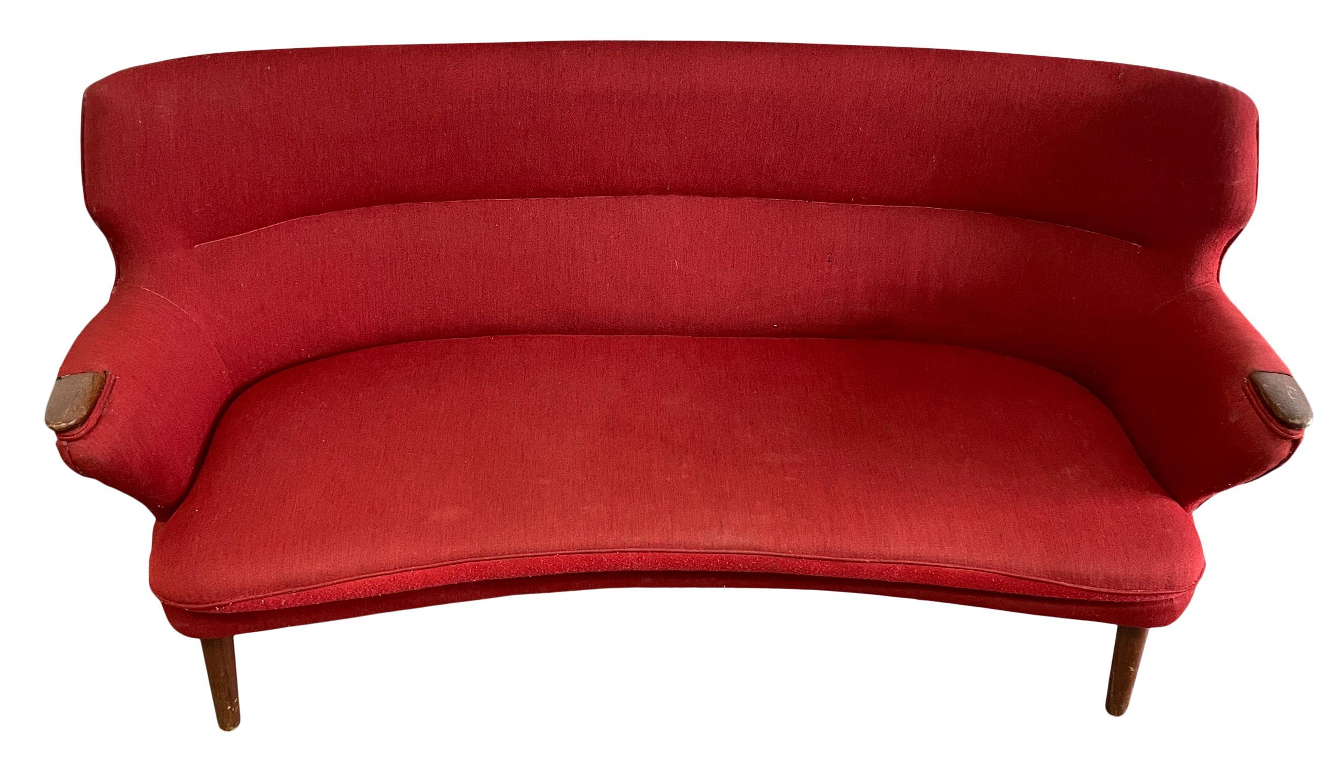Divano di design scandinavo di metà secolo di Kurt Olsen 
