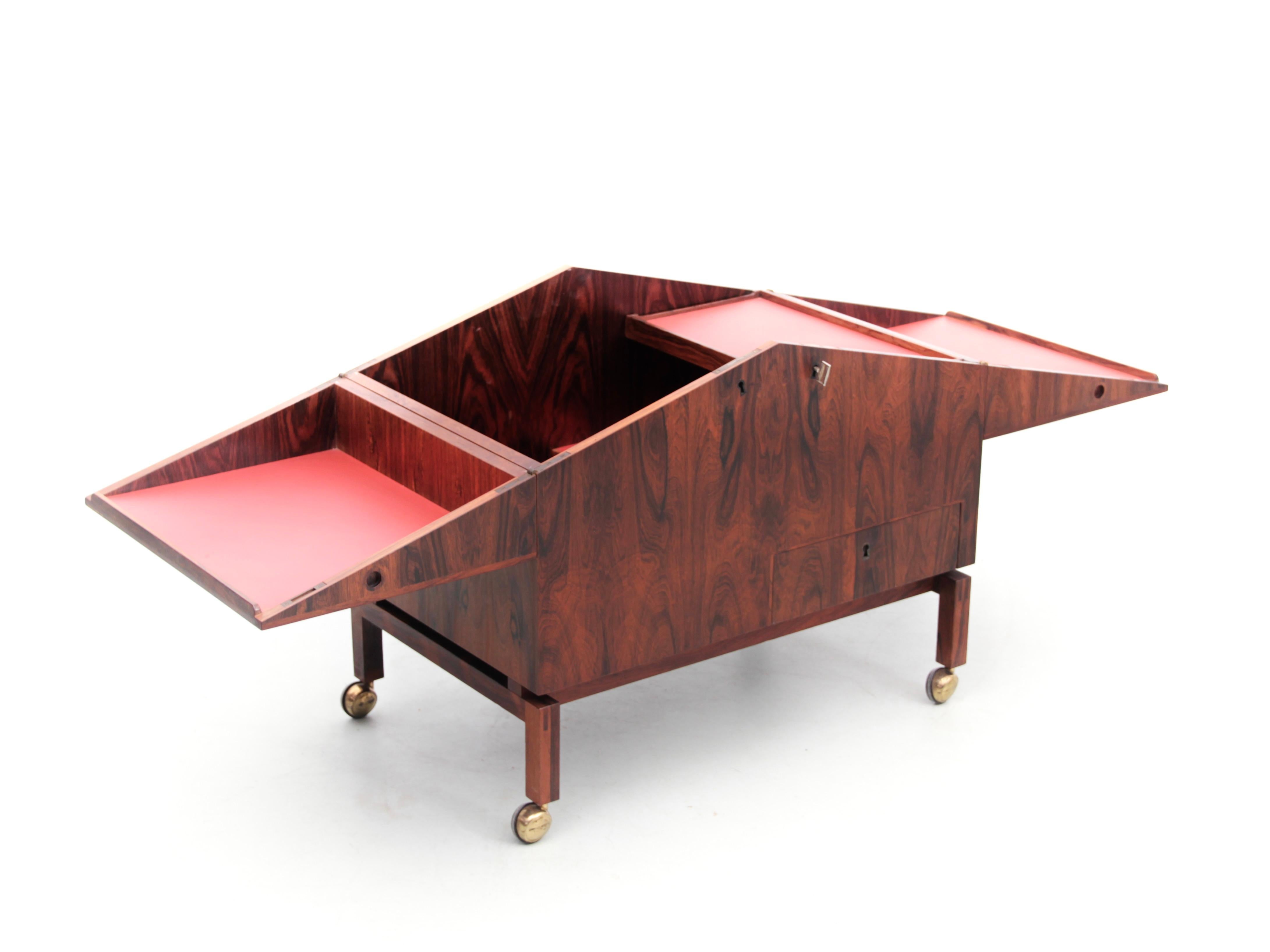 Mid-Century Modern Scandinavian Bar in Rosewood by Lief Alring For Sale 2