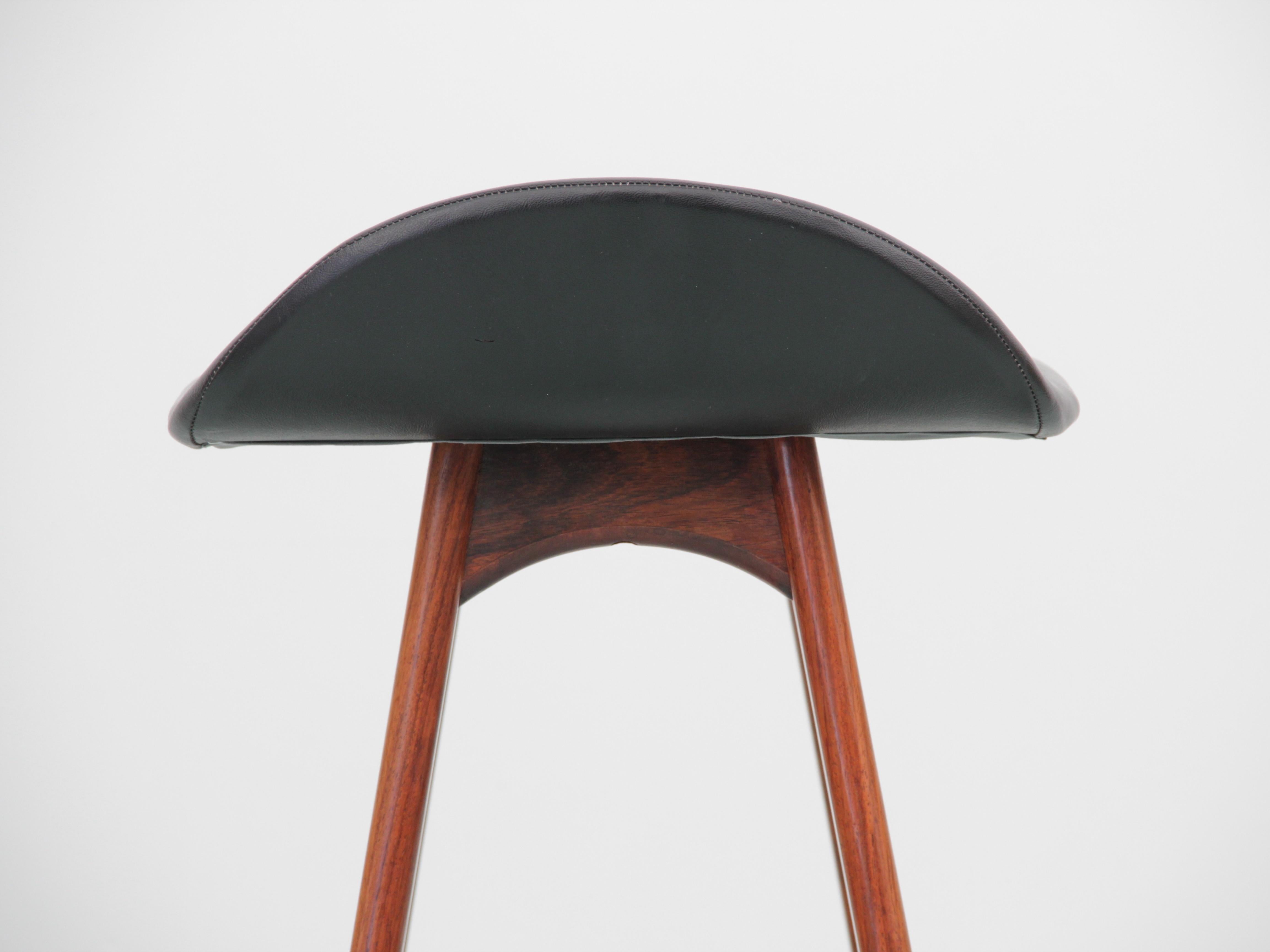 Mid-Century Modern Scandinavian Bar Stool in Rosewood by Erik Buch For Sale 2