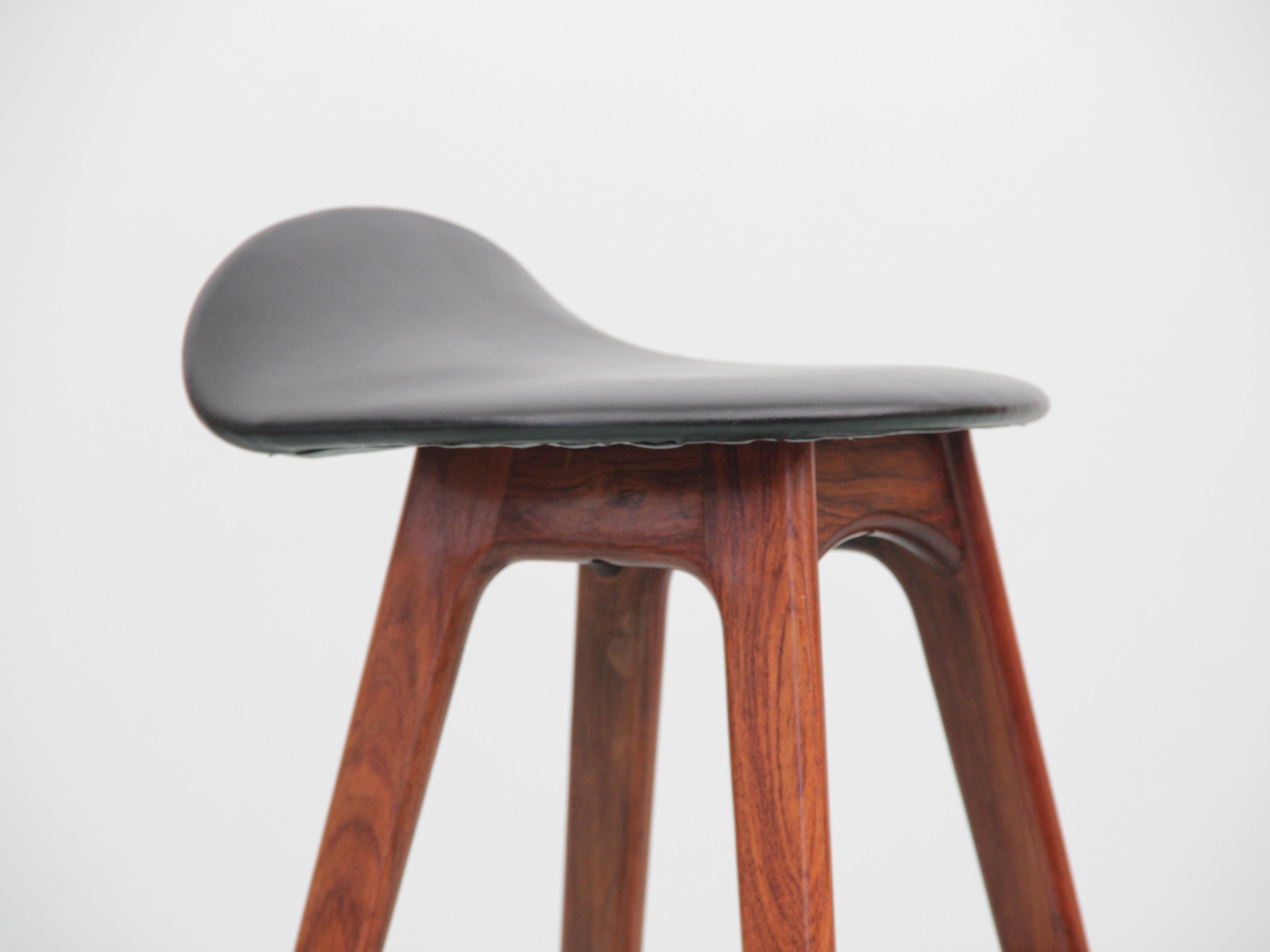 Mid-20th Century Mid-Century Modern Scandinavian Bar Stool in Rosewood by Erik Buch For Sale