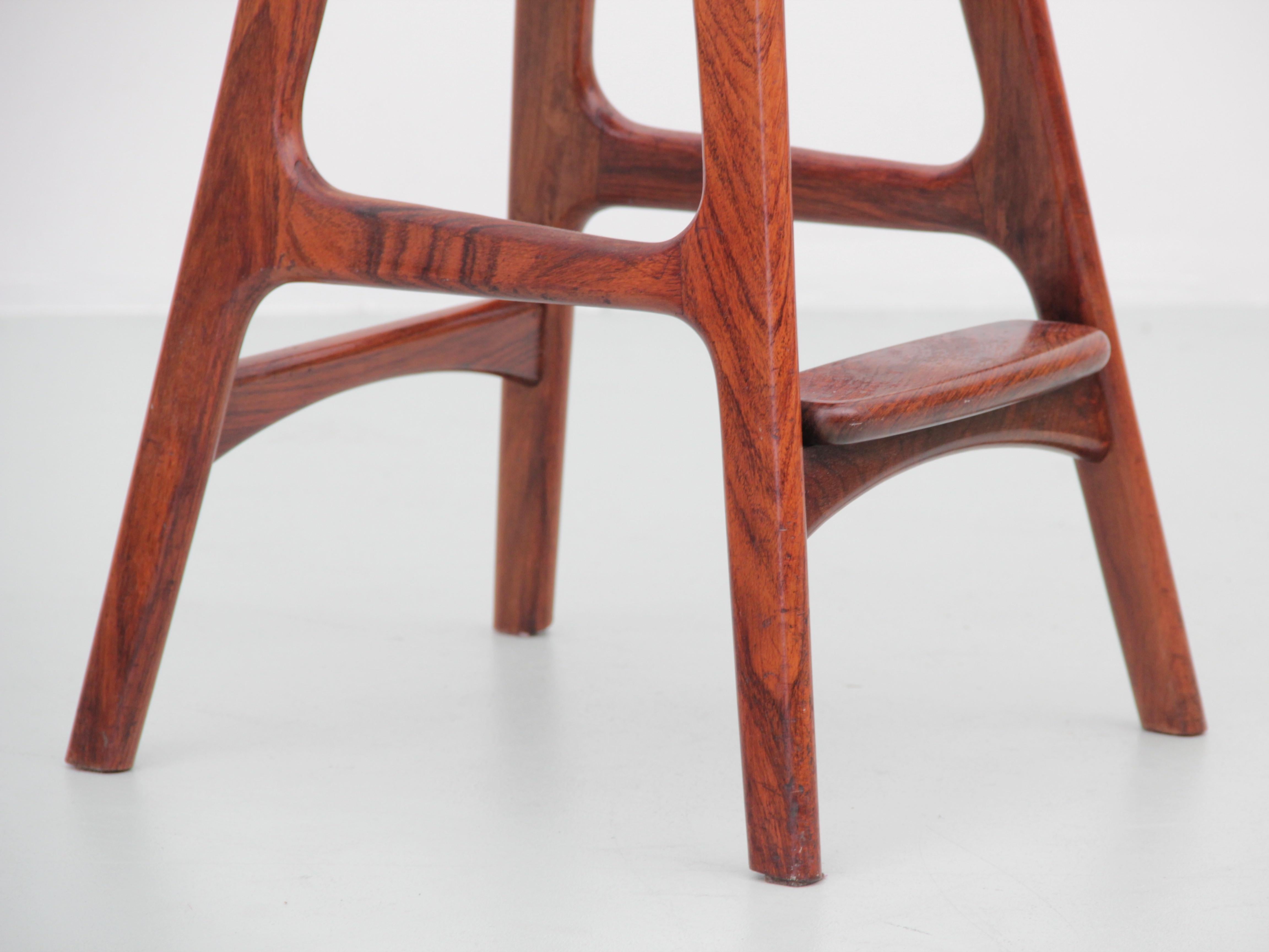 Mid-Century Modern Scandinavian Bar Stool in Rosewood by Erik Buch For Sale 1