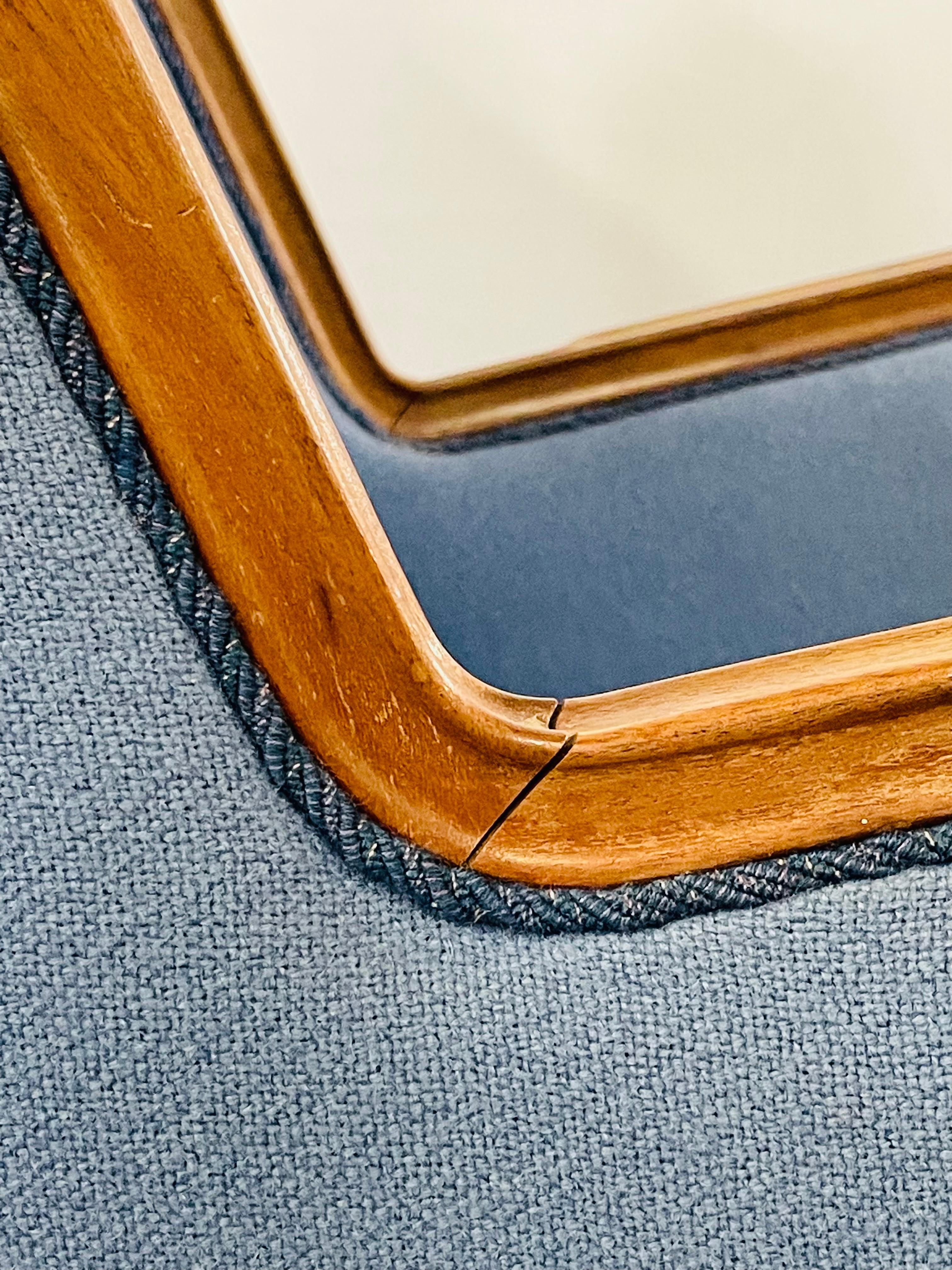 Mid-Century Modern Scandinavian Blue Upholstery Lounge Chair 10