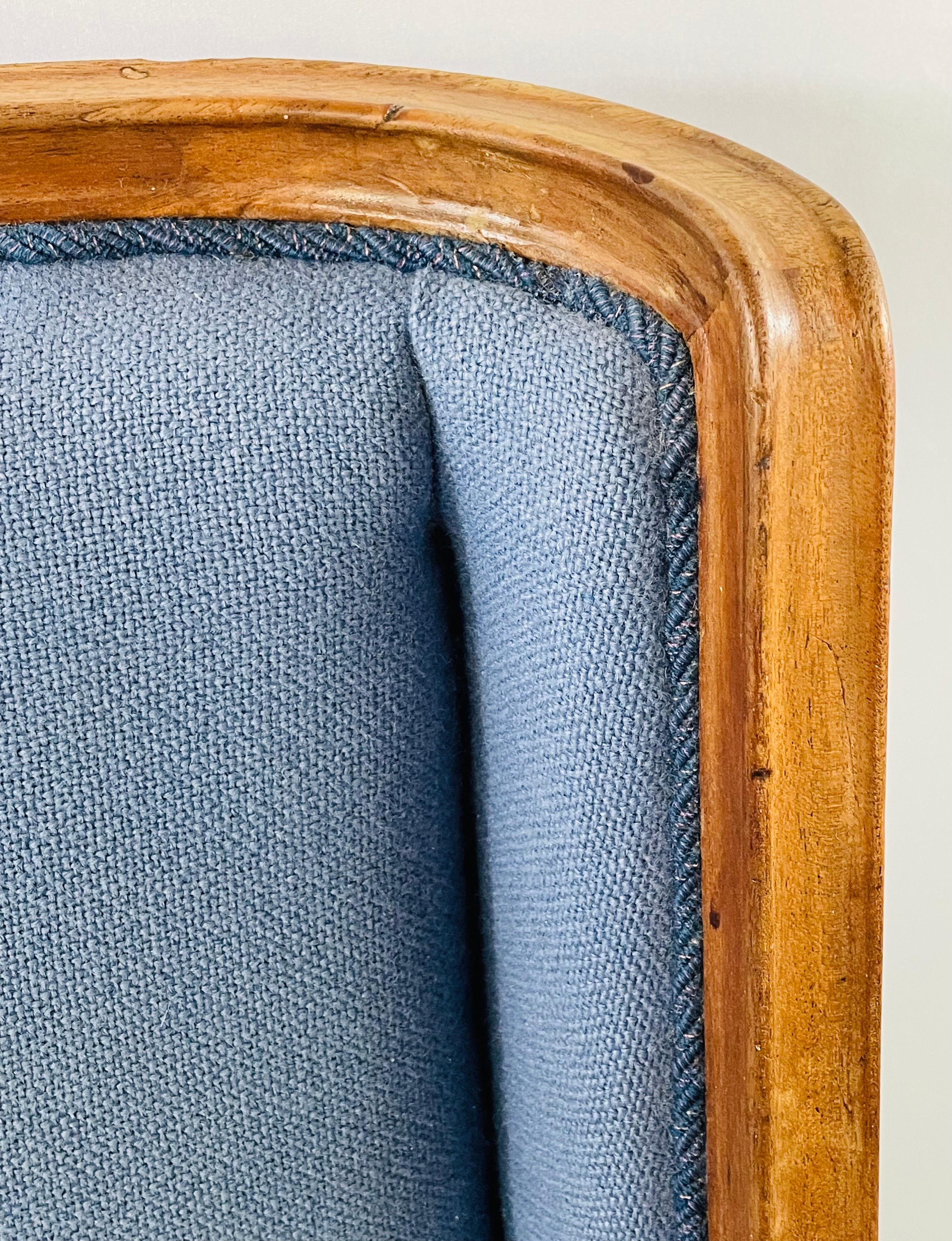 Mid-Century Modern Scandinavian Blue Upholstery Lounge Chair 2
