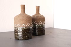 Mid-century modern Scandinavian brutalist art pottery vases by Nittsjö Sweden