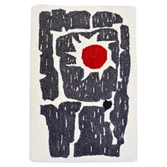 The Modern Scandinavian, metà secolo, stile Calder Miro, arazzo astratto trapuntato a mano