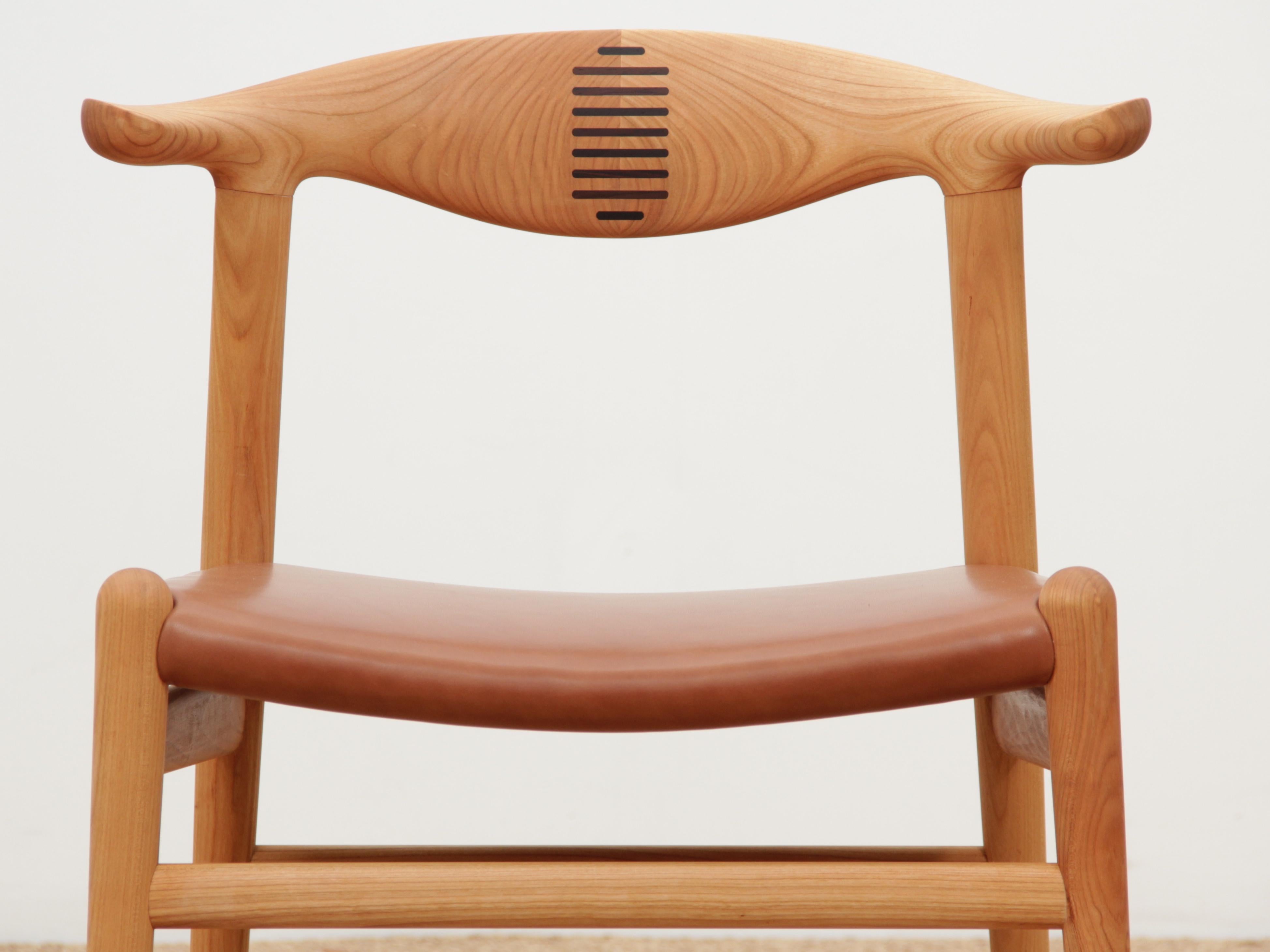 Contemporary Mid-Century Modern Scandinavian Chair Model Cow Horn PP 505 by Hans Wegner For Sale