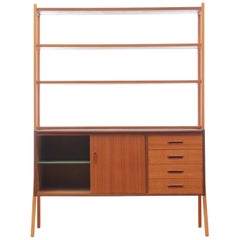 Mid-Century Modern Scandinavian Chest of Drawers and Shelves in Teak